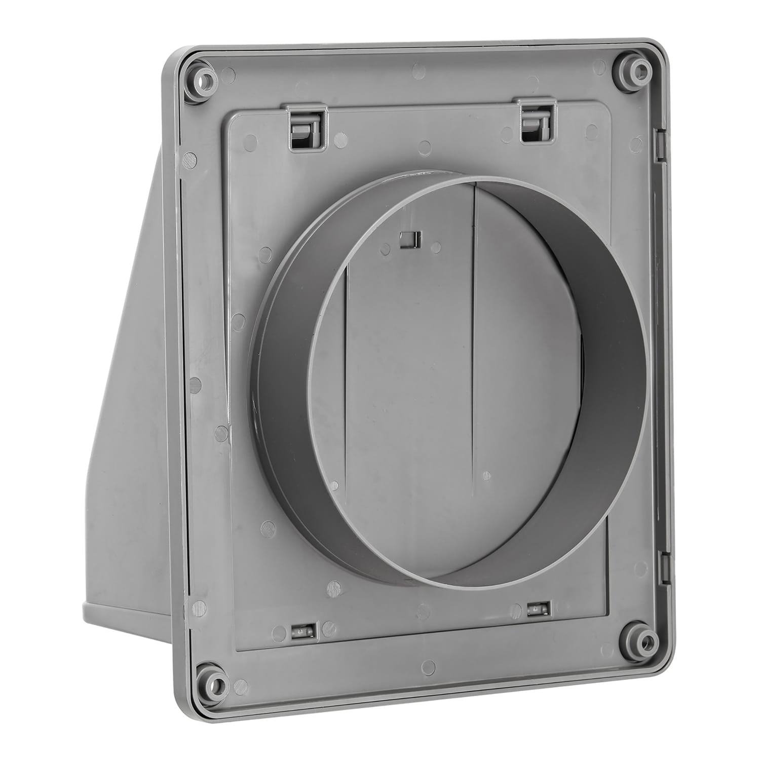 Lambro 6-In. Plastic Wall Exhaust or Air Intake Vent with Hinged Screen, Removable Damper, and 1.25-In. Collar, 3510, Gray