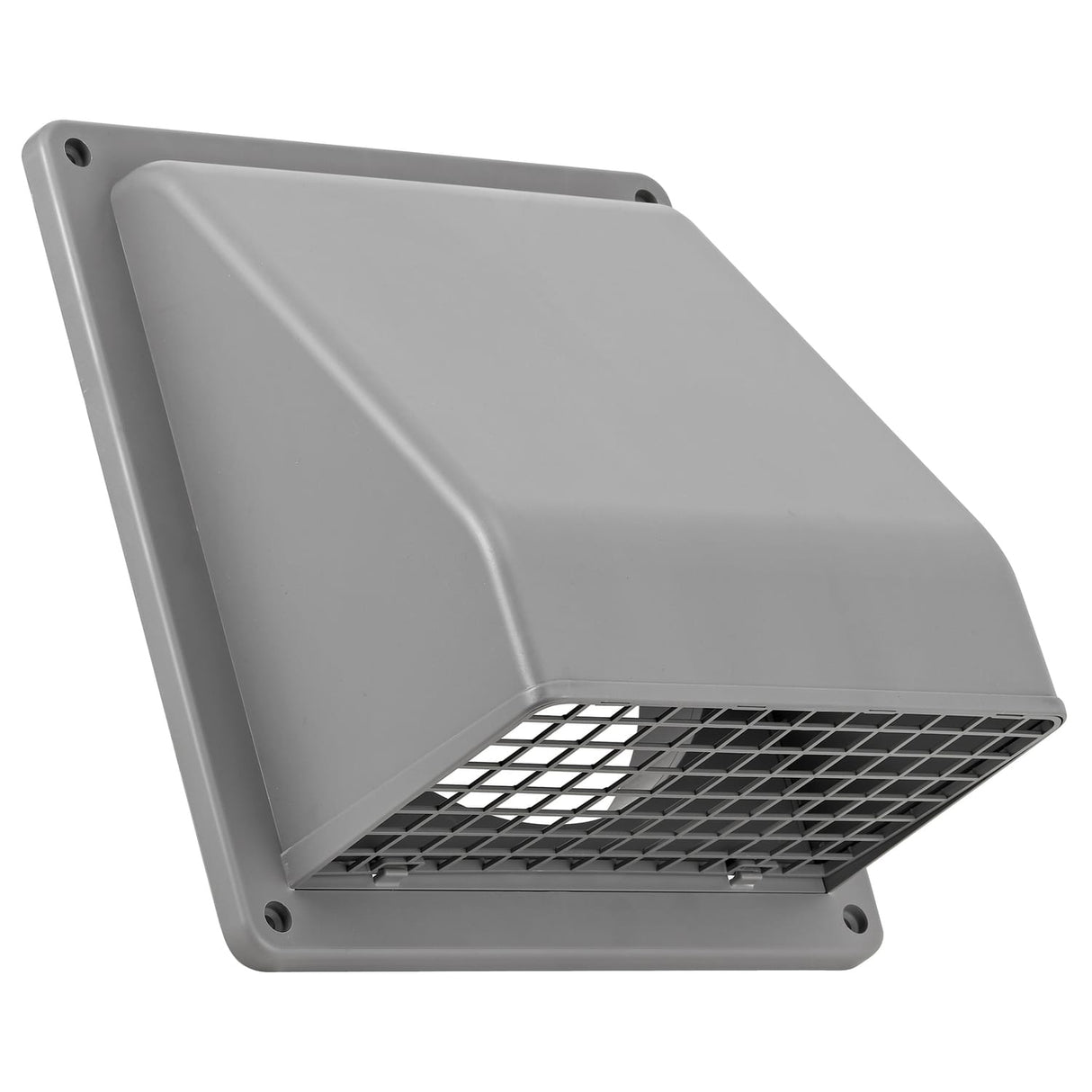 Lambro 8-In. Plastic Wall Exhaust or Air Intake Vent with Hinged Screen and Removable Damper, Gray, 389G