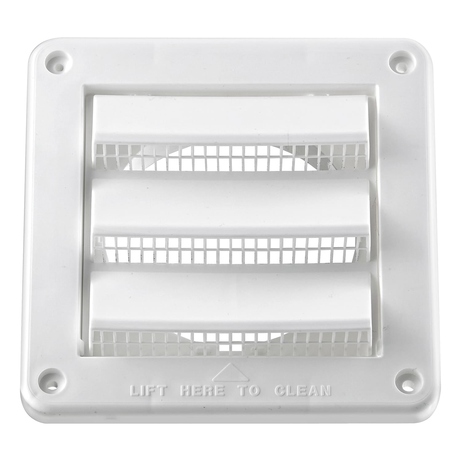 Lambro 4-In. White Plastic Air Intake Louver Vent with Removable Screen
