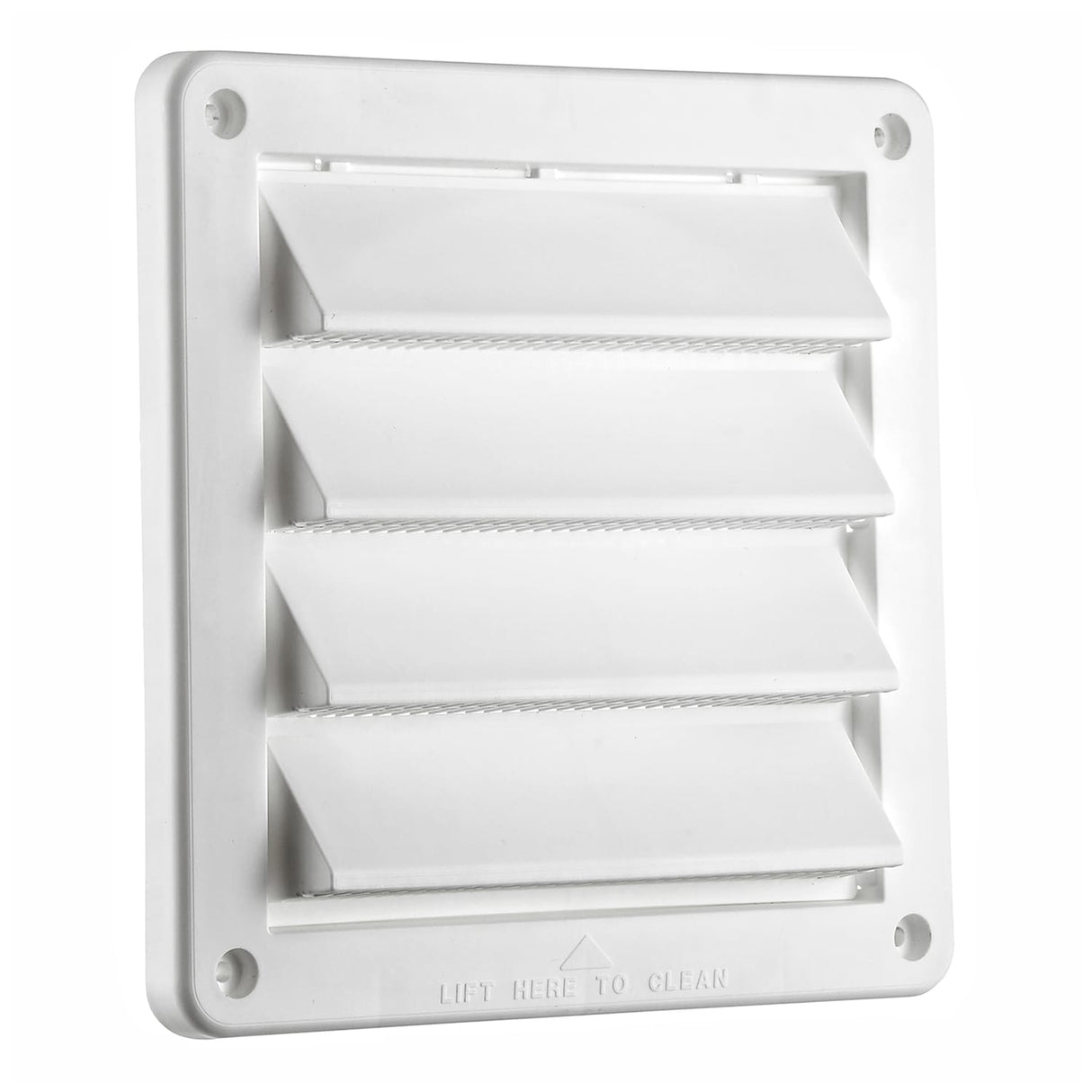 Lambro 6-In. White Plastic Fresh Air Intake Vent with Rain Guard and Removable Screen, White, 606W