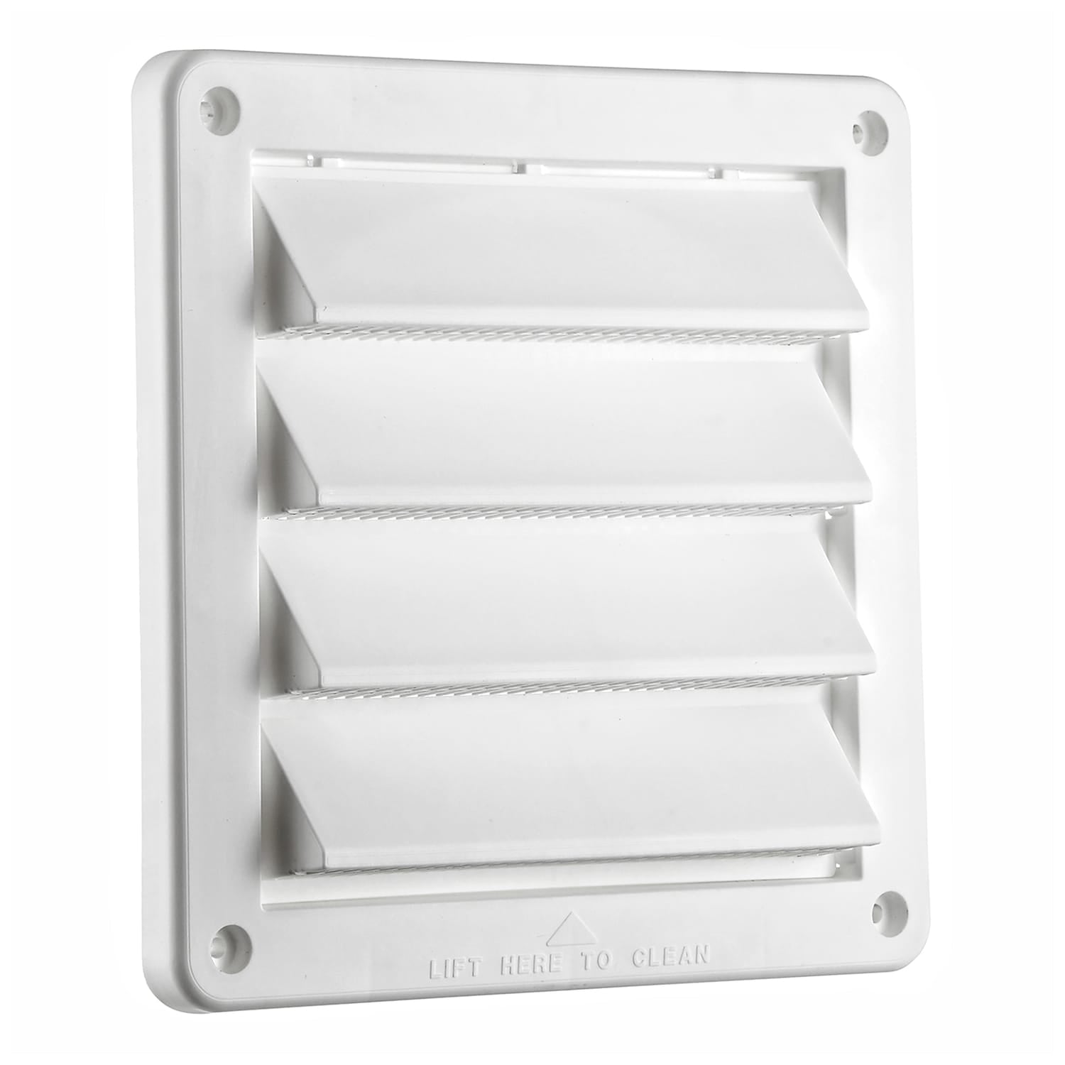 Lambro 6-In. White Plastic Fresh Air Intake Vent with Rain Guard and Removable Screen, White, 606W