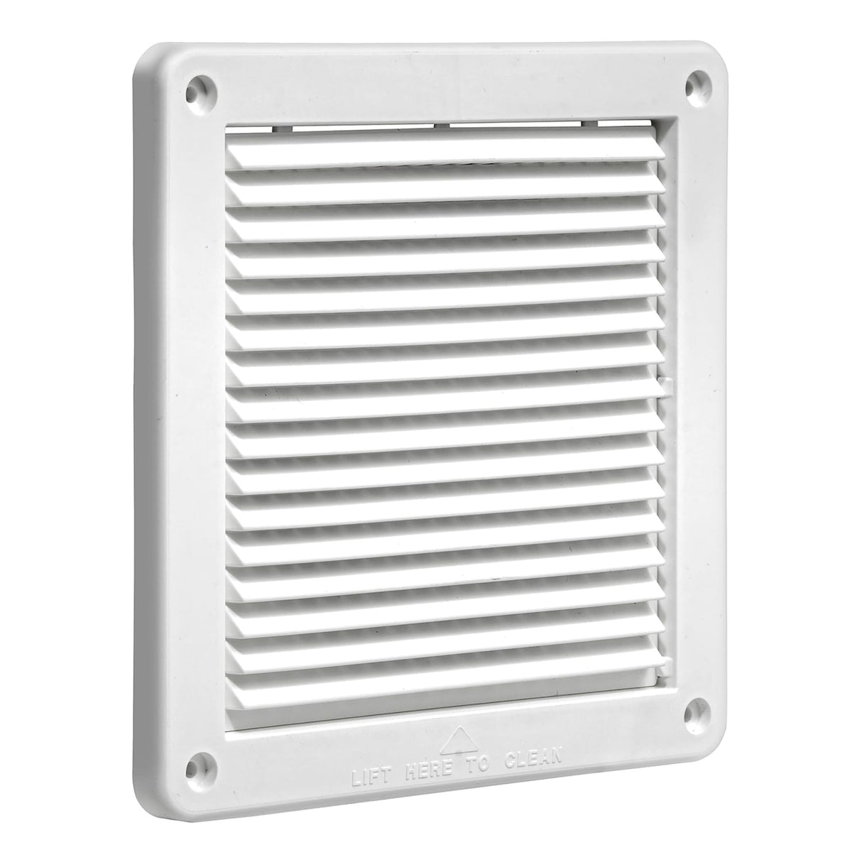 Lambro 6-In. White Plastic Fresh Air Intake Vent with Mini Louvers and Removable Screen, White, 606W-ML