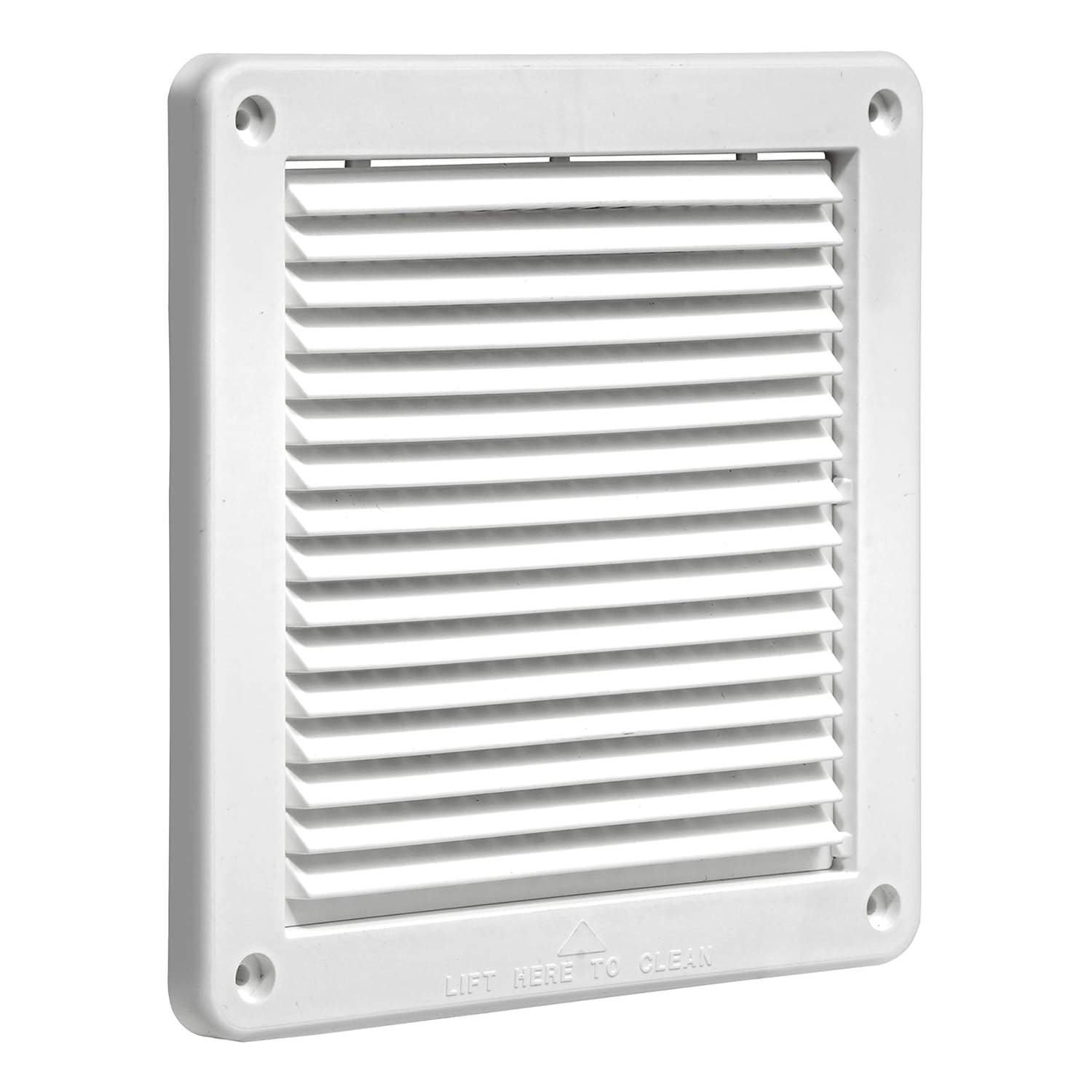 Lambro 6-In. White Plastic Fresh Air Intake Vent with Mini Louvers and Removable Screen, White, 606W-ML