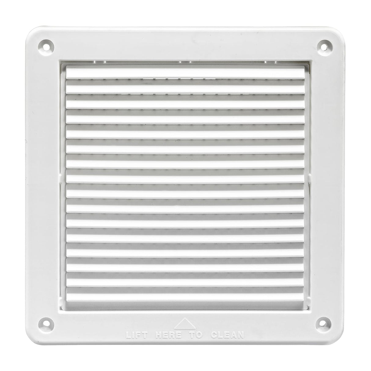Lambro 6-In. White Plastic Fresh Air Intake Vent with Mini Louvers and Removable Screen, White, 606W-ML