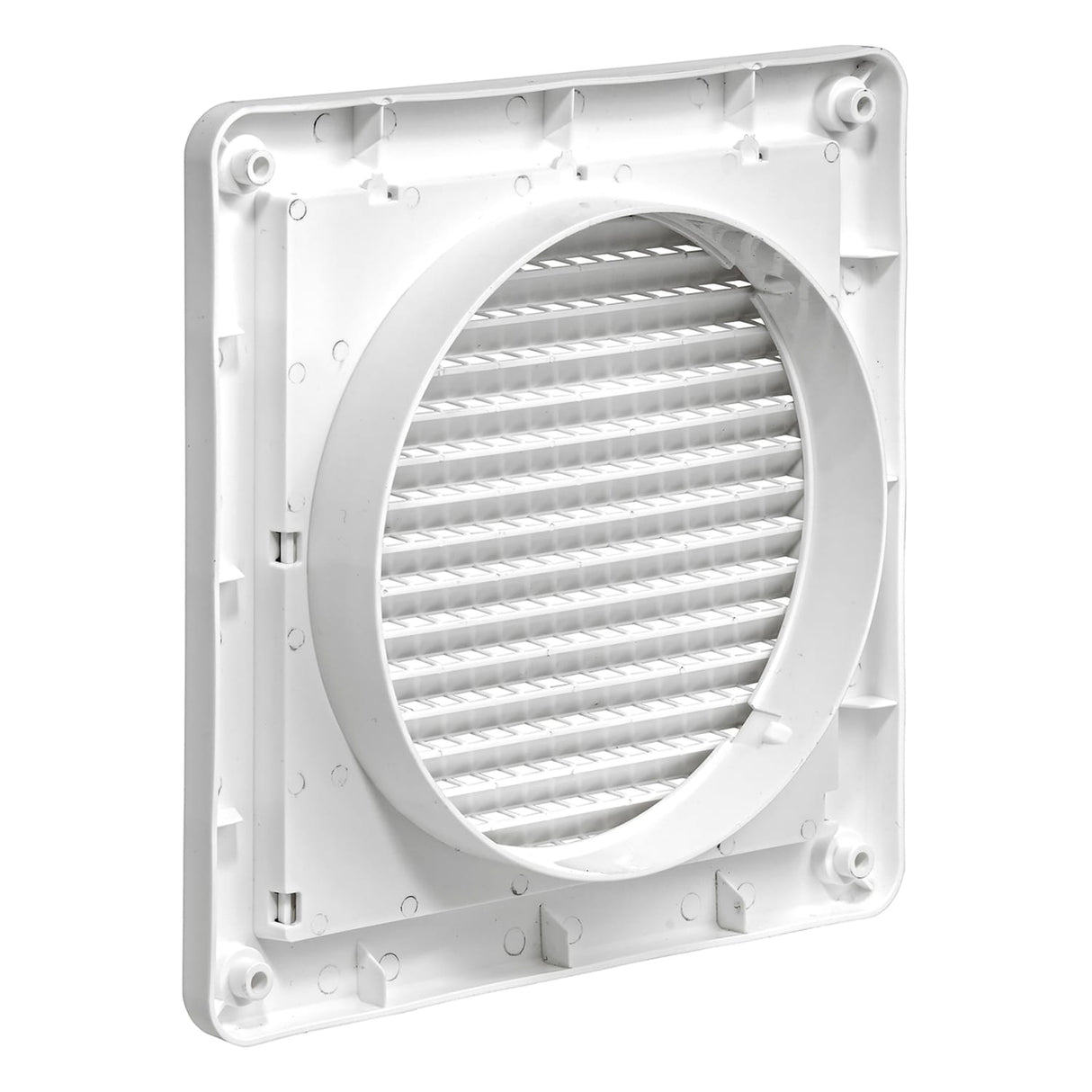 Lambro 6-In. White Plastic Fresh Air Intake Vent with Mini Louvers and Removable Screen, White, 606W-ML
