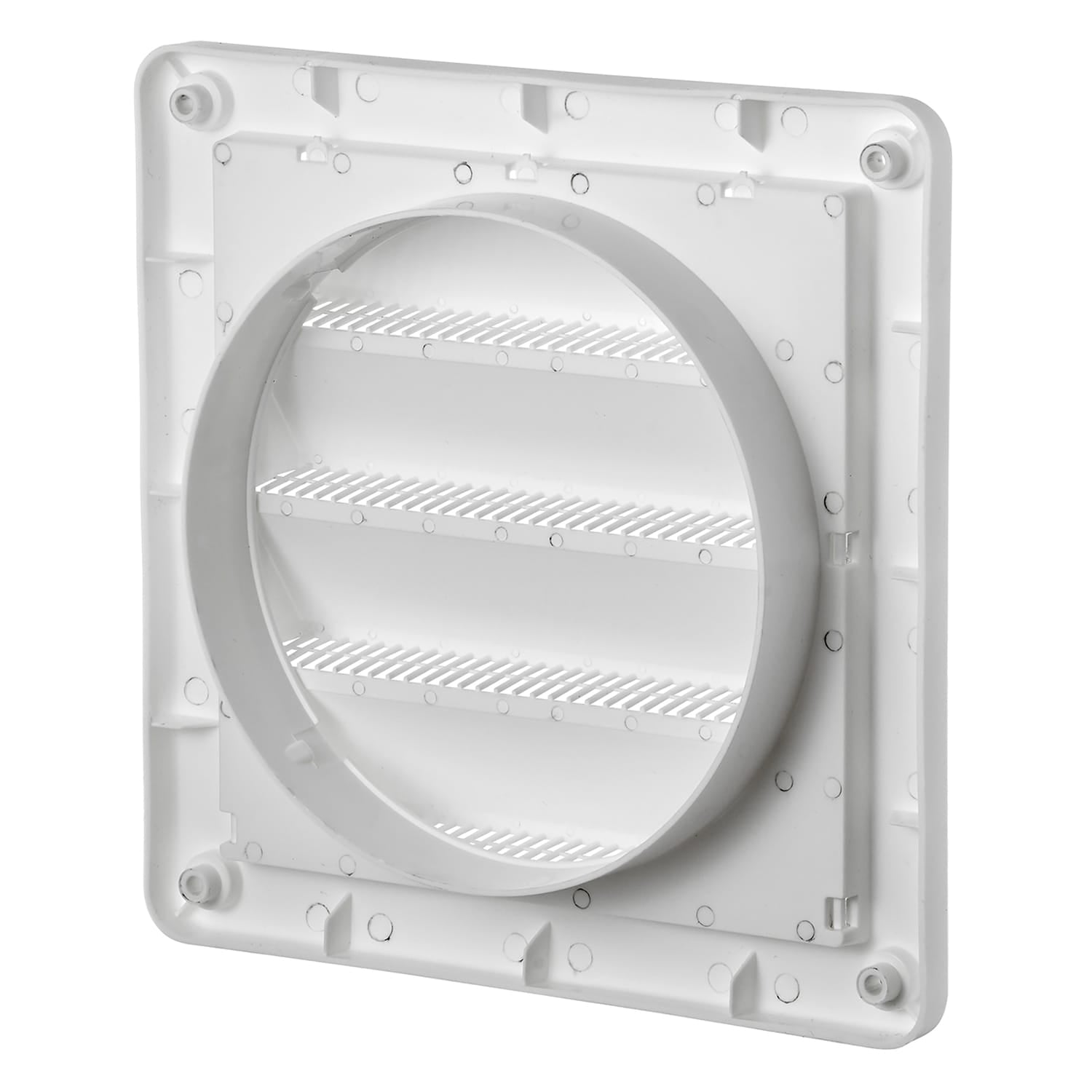 Lambro 6-In. White Plastic Fresh Air Intake Vent with Rain Guard and Removable Screen, White, 606W