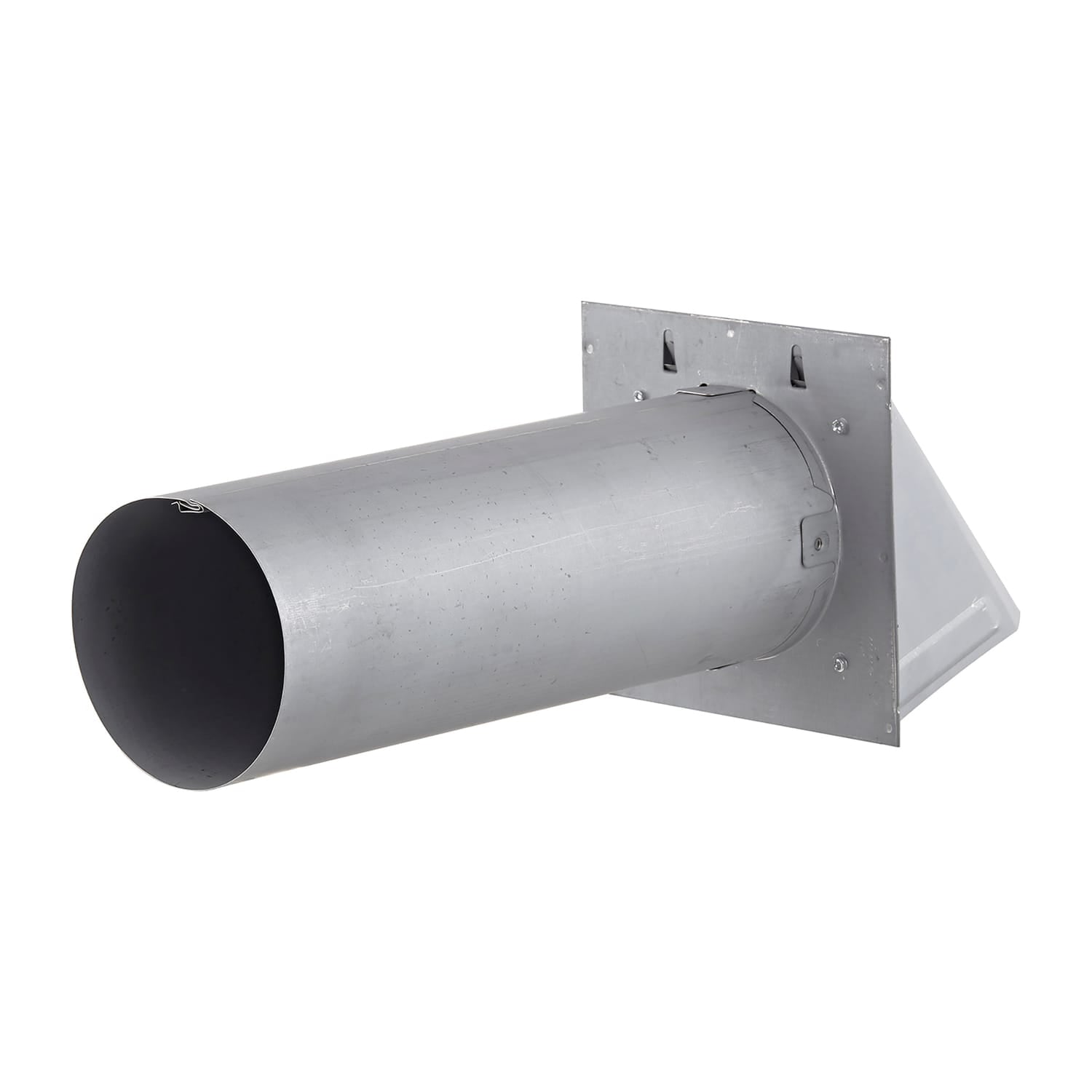 Lambro 4-In., 26-Gauge Paint-Grade Steel Wall Exhaust Hood Vent with Damper, Wire Mesh Screen, and 11-In. Pipe, EC-34400GMS-PG