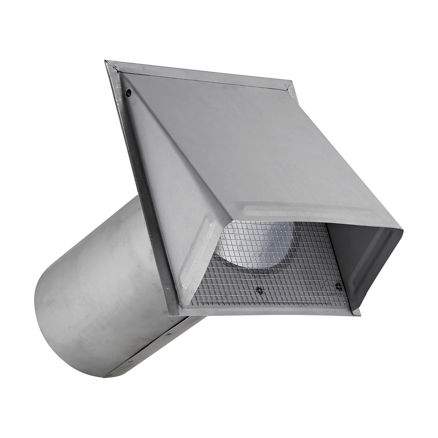 Lambro 8-In., 26-Gauge Paint-Grade Steel Fresh Air Intake Vent with Wire Mesh Screen and 11-In. Pipe, EC-3480GNDMS-11-PG