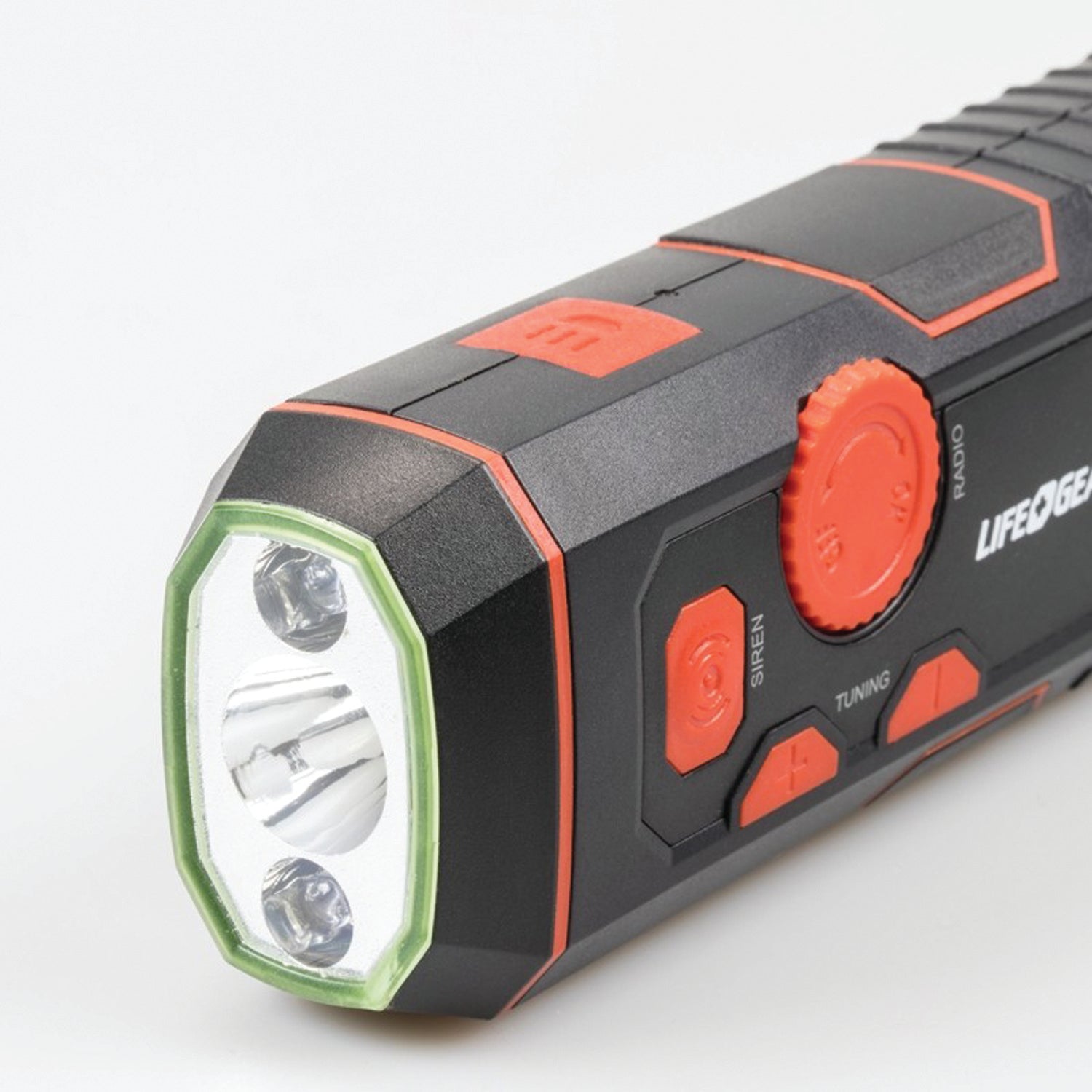 LifeGear 100-Lumen Stormproof USB Crank Flashlight and Radio