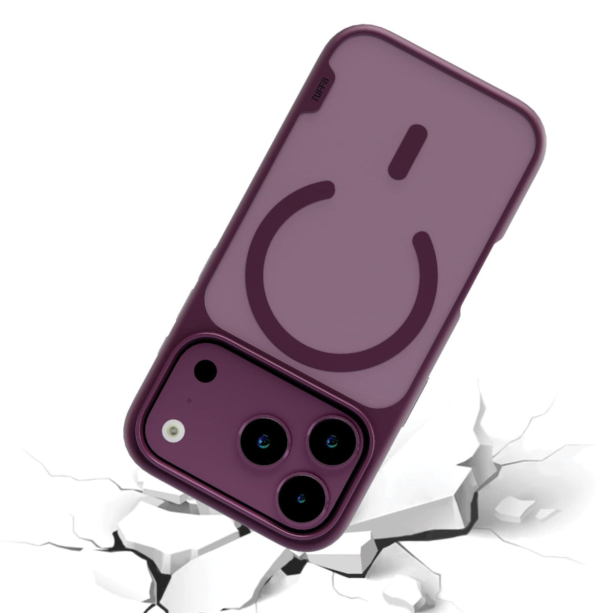 TUFF8 iPhone 18 Pro/17 Pro GlideGuard Case, MagSafe Compatible, Dark Cherry