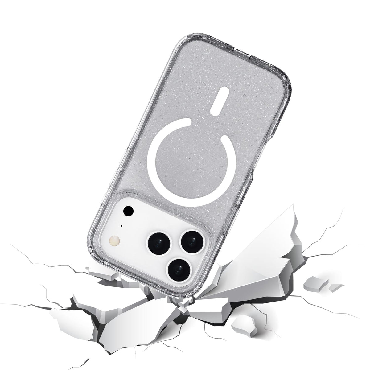 TUFF8 iPhone 18 Pro/17 Pro Glitz Clear Case, MagSafe Compatible
