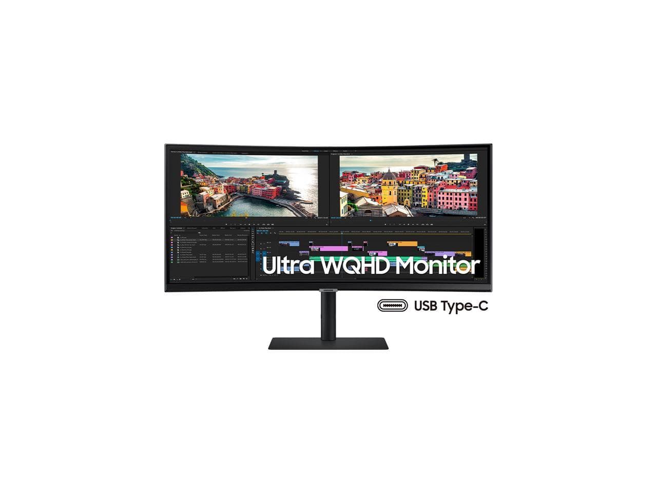 Samsung LS34A654UXNXGO 34" 3840 x 2160 60Hz Ultra-Wide WQHD Curved Monitor - Certified Refurbished