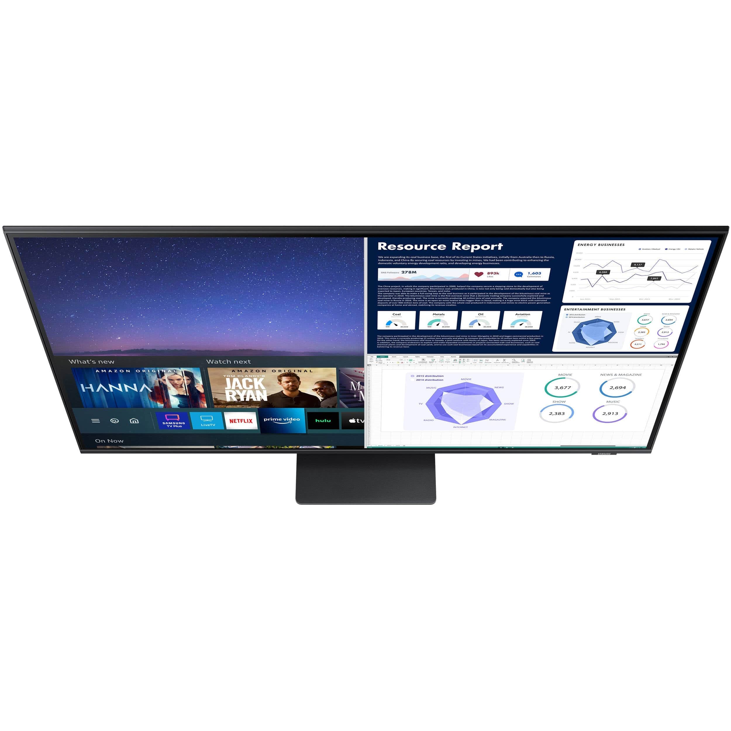 Samsung LS43AM700UNXZA 43" M7 4K 3840 x 2160 60Hz UHD Smart Monitor / Streaming TV - Certified Refurbished
