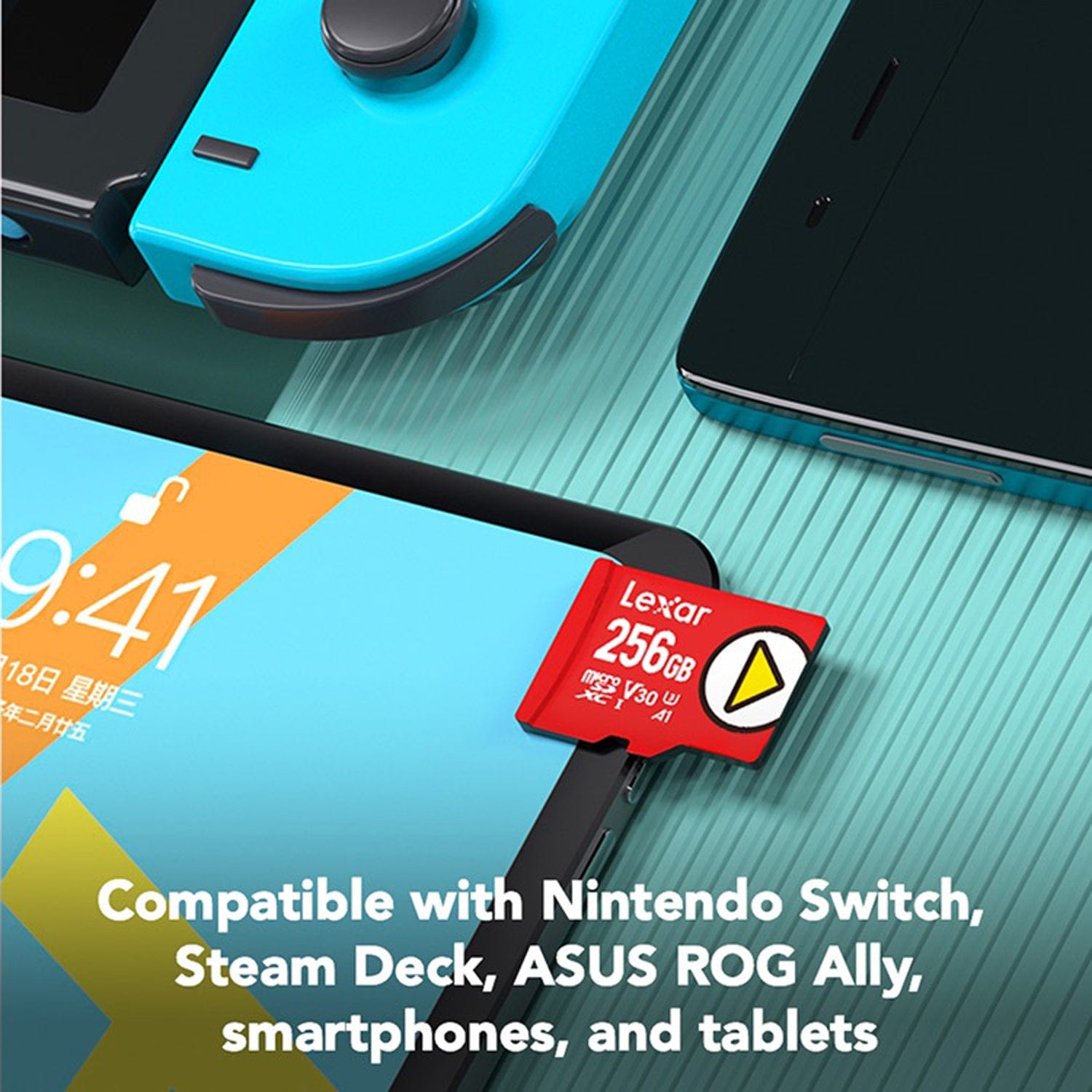 Lexar PLAY microSDXC UHS-I Class 10, U3, V30, and A2 Card, 256 GB