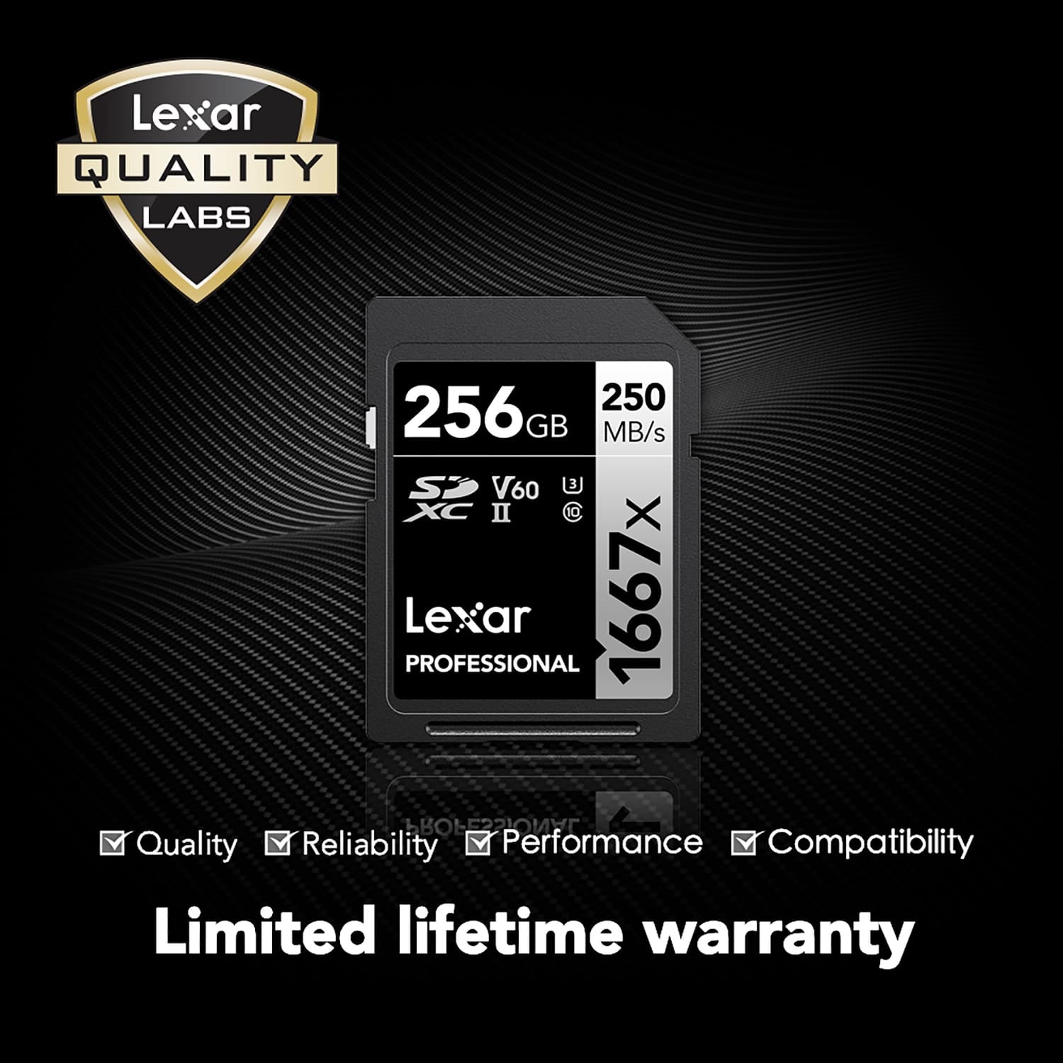 Lexar Professional SILVER Series 1667x SDXC UHS-II Card, 256 GB