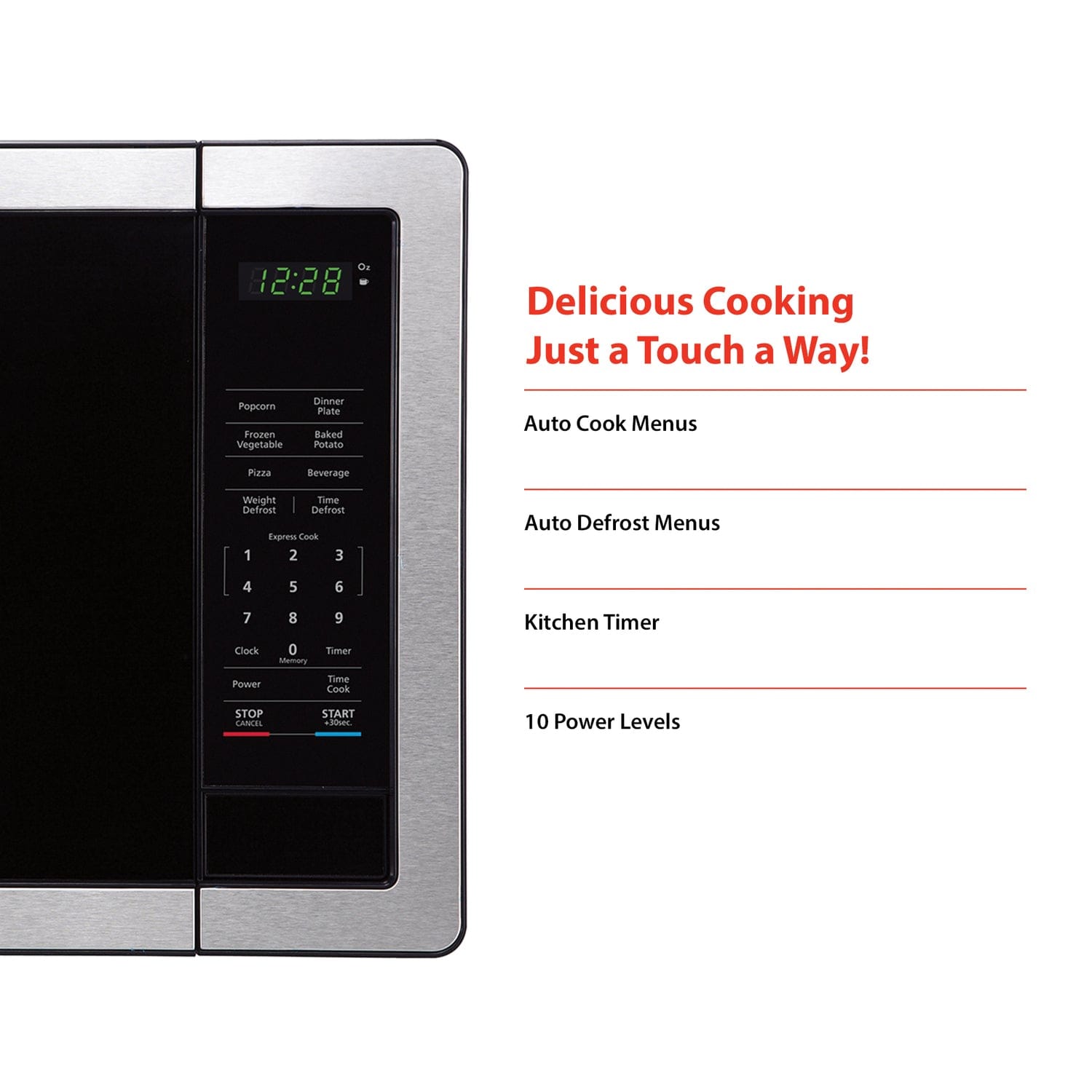 Magic Chef 1.1-Cu. Ft. 1000-Watt Digital Touch Countertop Microwave, Silver