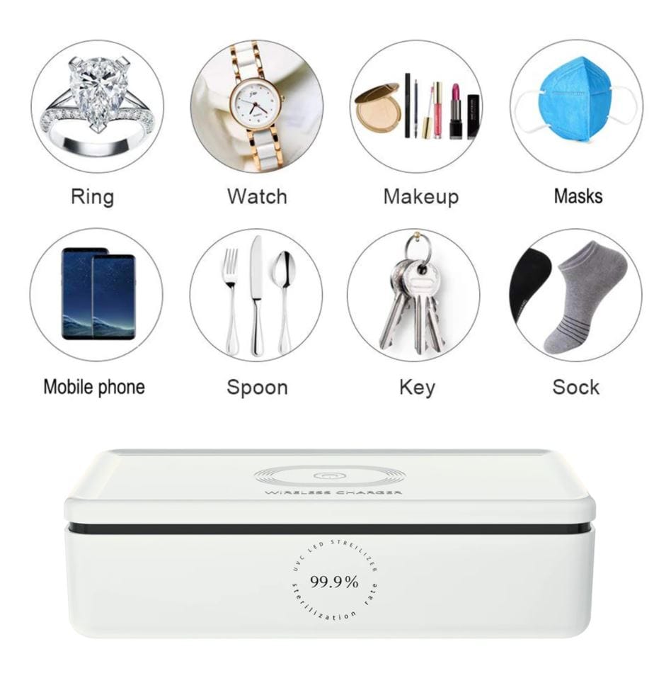 The Clean Phone "Pro" Advanced UV Sanitizer and Wireless Charging System, White