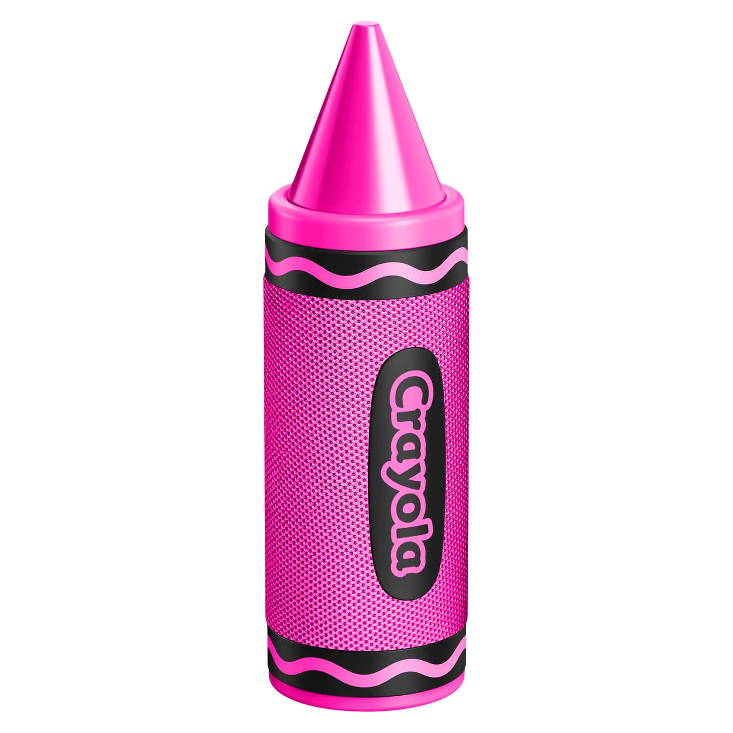 Crayola 5-Watt Portable Bluetooth Rechargeable Crayon Speaker with FM Radio, TWS, TWS, USB/microSD/Aux, up to 3 Hours of Play Time, Pink