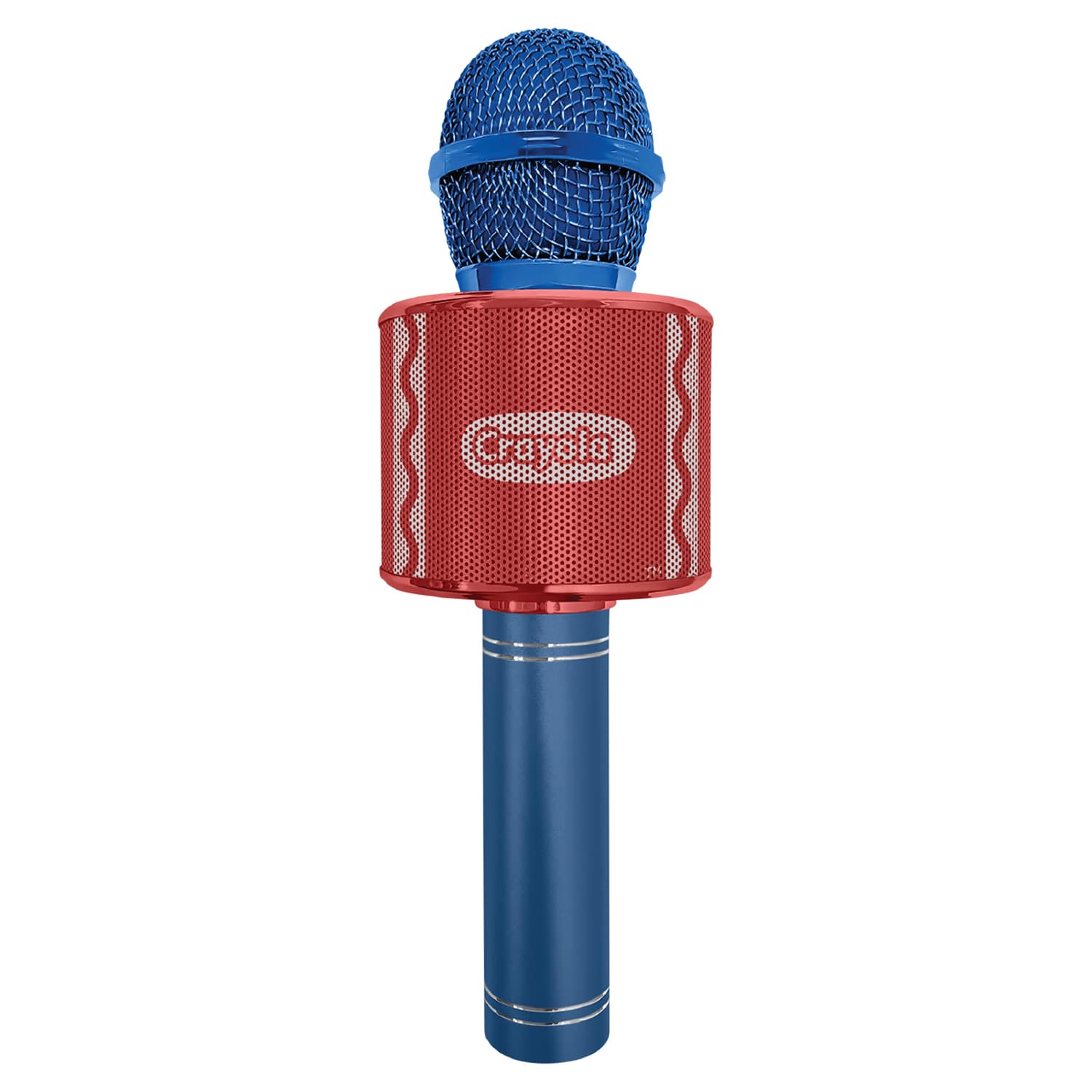 Crayola CKM150 Combo Bluetooth Karaoke Handheld Mic and 5-Watt Speaker, FM/USB/microSD, Aux In/Out, Vocal FX, up to 2 Hours Play Time, Blue