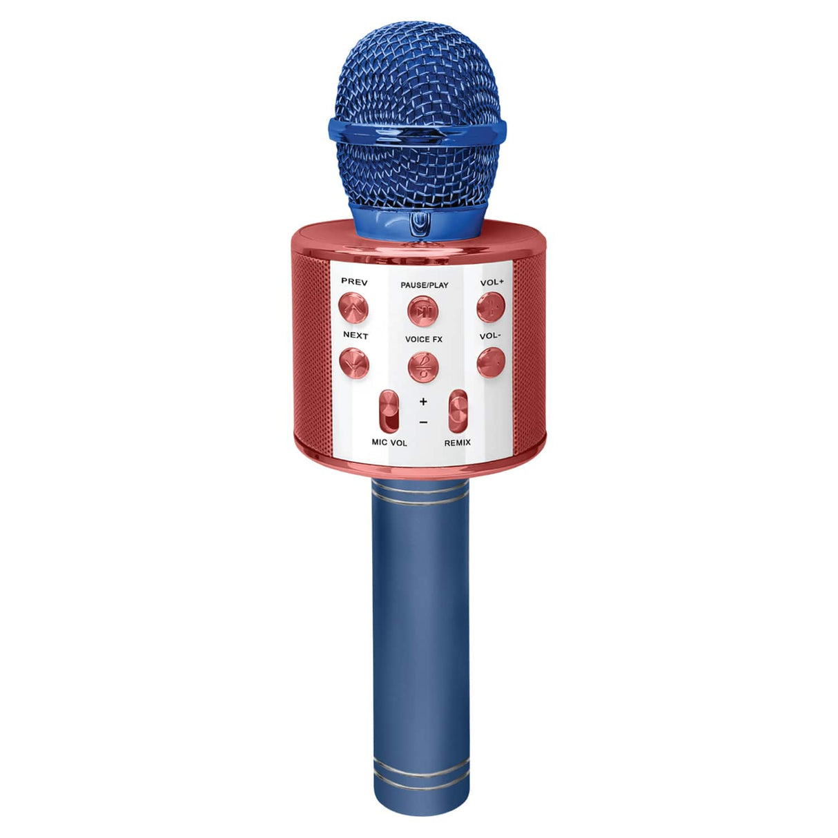 Crayola CKM150 Combo Bluetooth Karaoke Handheld Mic and 5-Watt Speaker, FM/USB/microSD, Aux In/Out, Vocal FX, up to 2 Hours Play Time, Blue