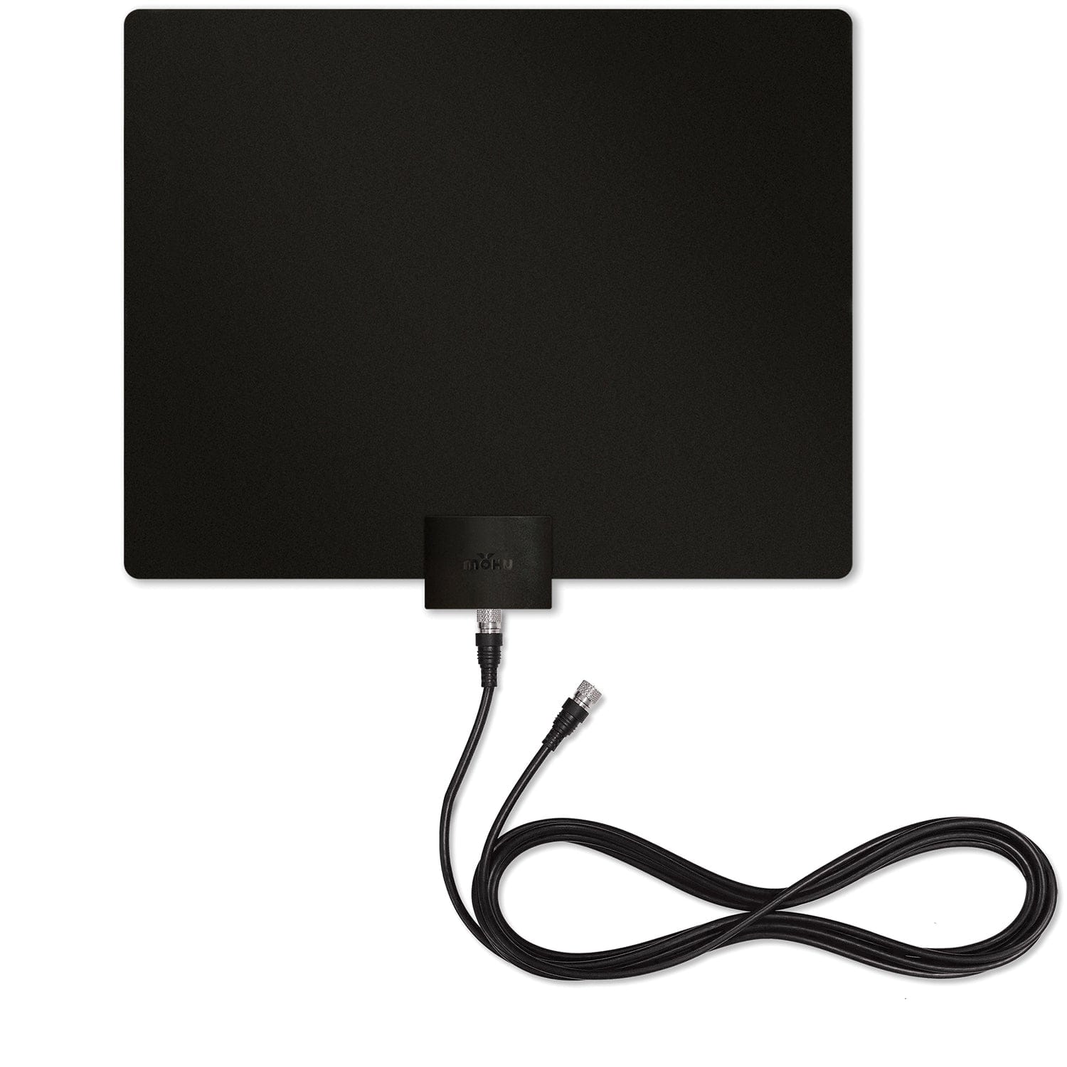 Mohu Leaf Plus Paper-Thin Indoor TV Antenna, Amplified, UHF VHF, 60-Mile Range, Multi-Directional, 4K 8K UHD, NEXTGEN TV, 12-Ft. Cable