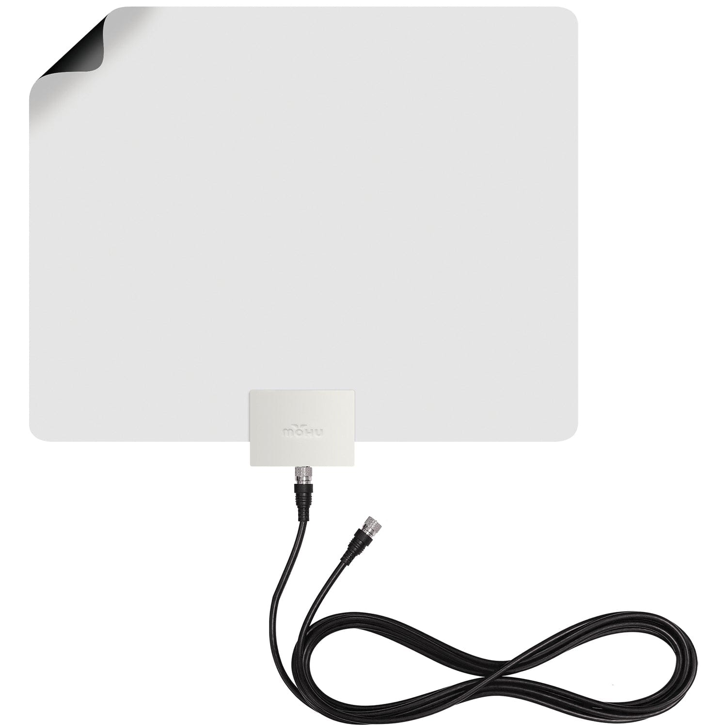 Mohu Leaf Plus Paper-Thin Indoor TV Antenna, Amplified, UHF VHF, 60-Mile Range, Multi-Directional, 4K 8K UHD, NEXTGEN TV, 12-Ft. Cable