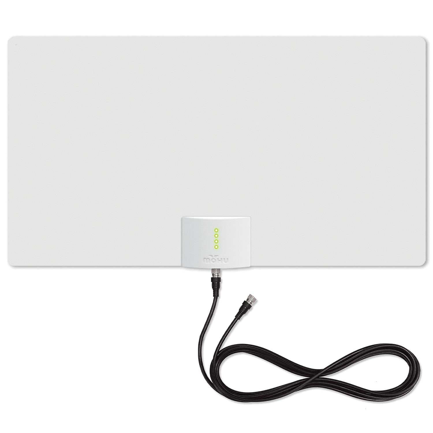 Mohu Leaf Supreme PRO Paper-Thin Indoor TV Antenna, Amplified, UHF VHF, 65-Mile Range, Multi-Directional, 12-Ft. Cable, Signal Indicator