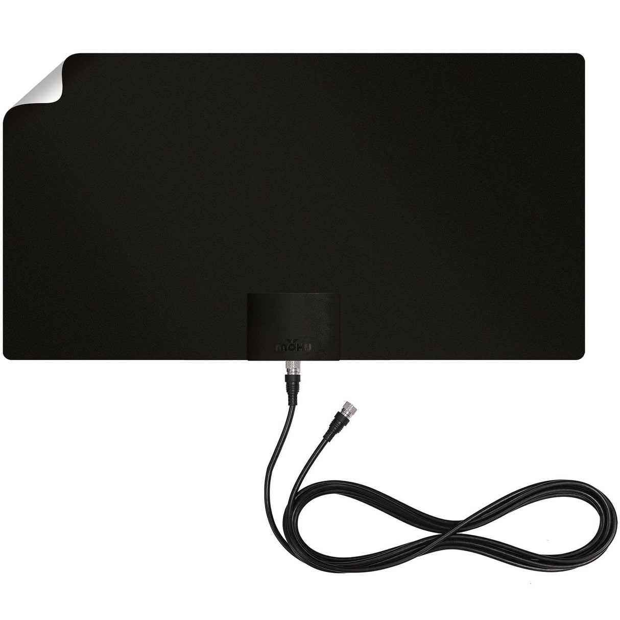 Mohu Leaf Supreme PRO Paper-Thin Indoor TV Antenna, Amplified, UHF VHF, 65-Mile Range, Multi-Directional, 12-Ft. Cable, Signal Indicator