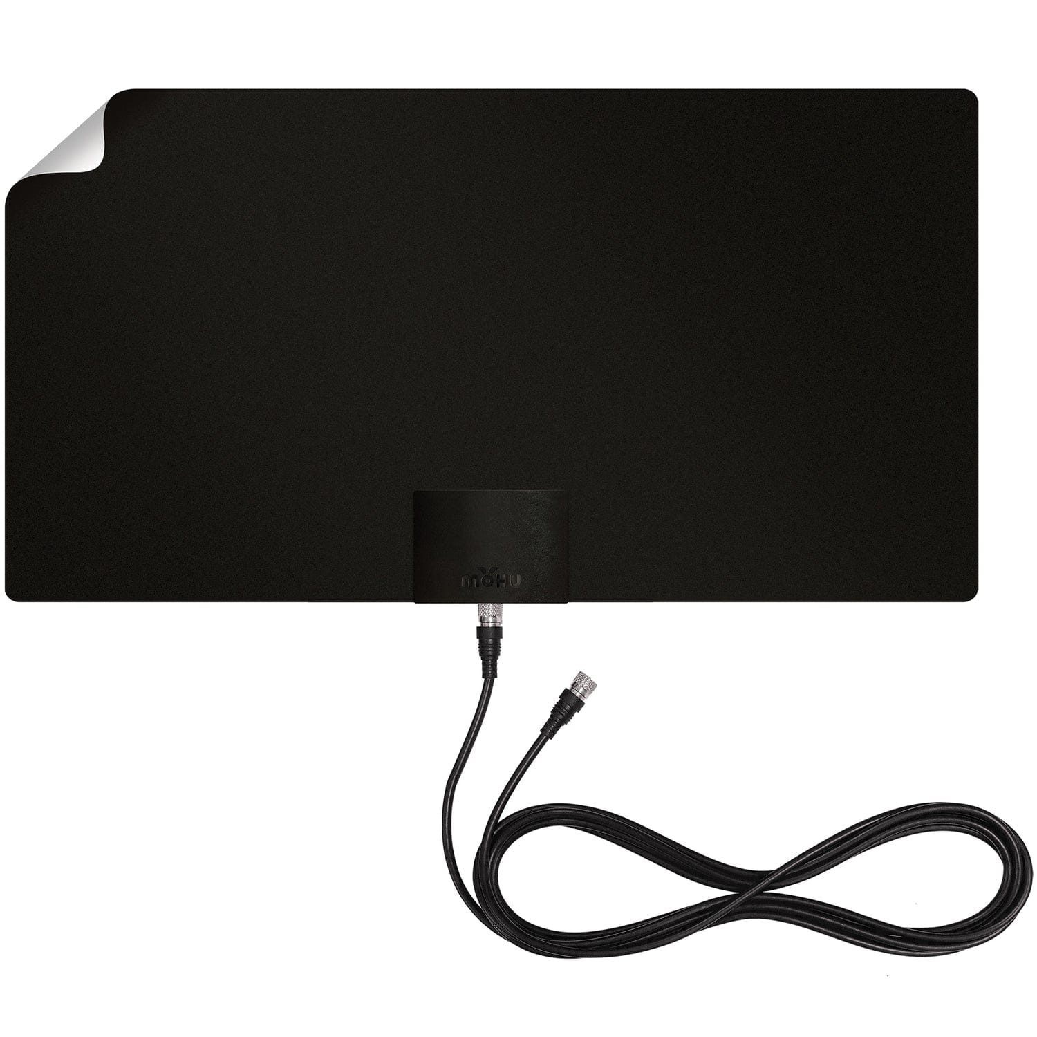 Mohu Leaf Supreme PRO Paper-Thin Indoor TV Antenna, Amplified, UHF VHF, 65-Mile Range, Multi-Directional, 12-Ft. Cable, Signal Indicator