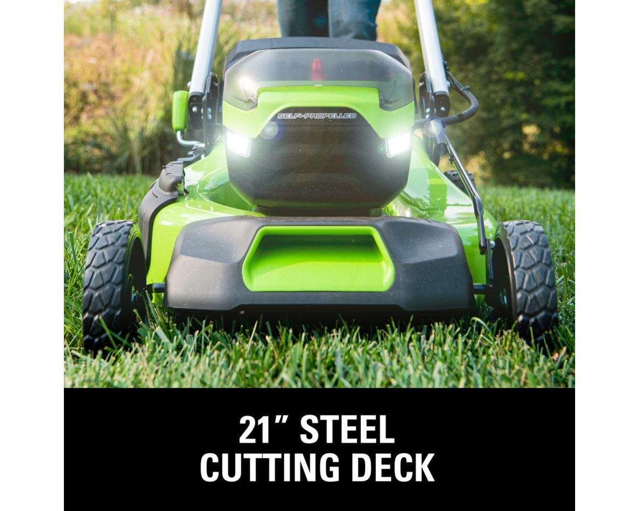 Greenworks Pro Electric Lawn Mowers MO60L516 60v Gen II with (1) 5 Ah battery, Rapid Charger + AI Handles + LED - Certified Refurbished