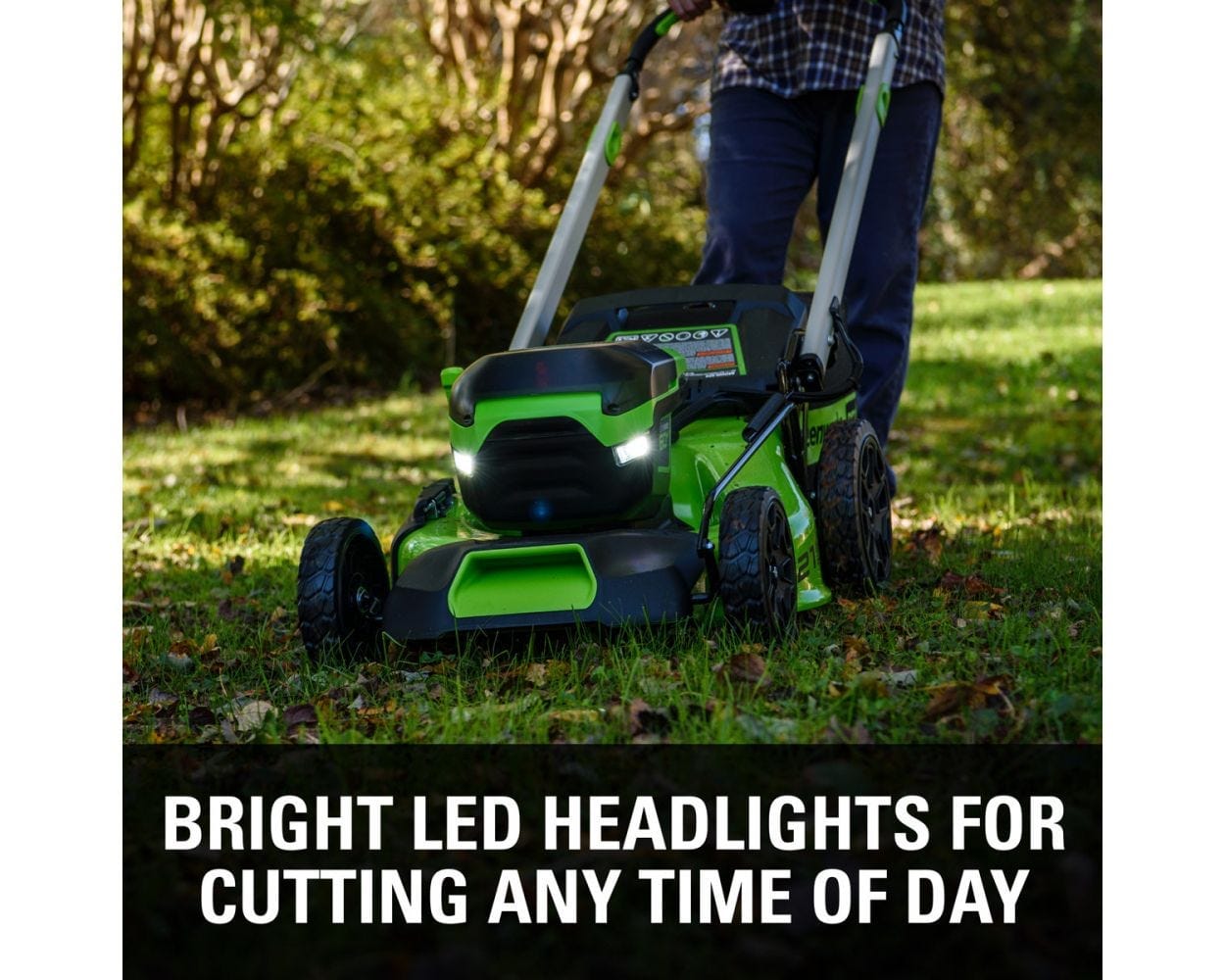 Greenworks Pro Electric Lawn Mowers MO60L516 60v Gen II with (1) 5 Ah battery, Rapid Charger + AI Handles + LED - Certified Refurbished