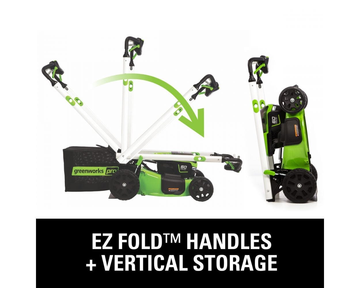 Greenworks Pro Electric Lawn Mowers MO60L516 60v Gen II with (1) 5 Ah battery, Rapid Charger + AI Handles + LED - Certified Refurbished