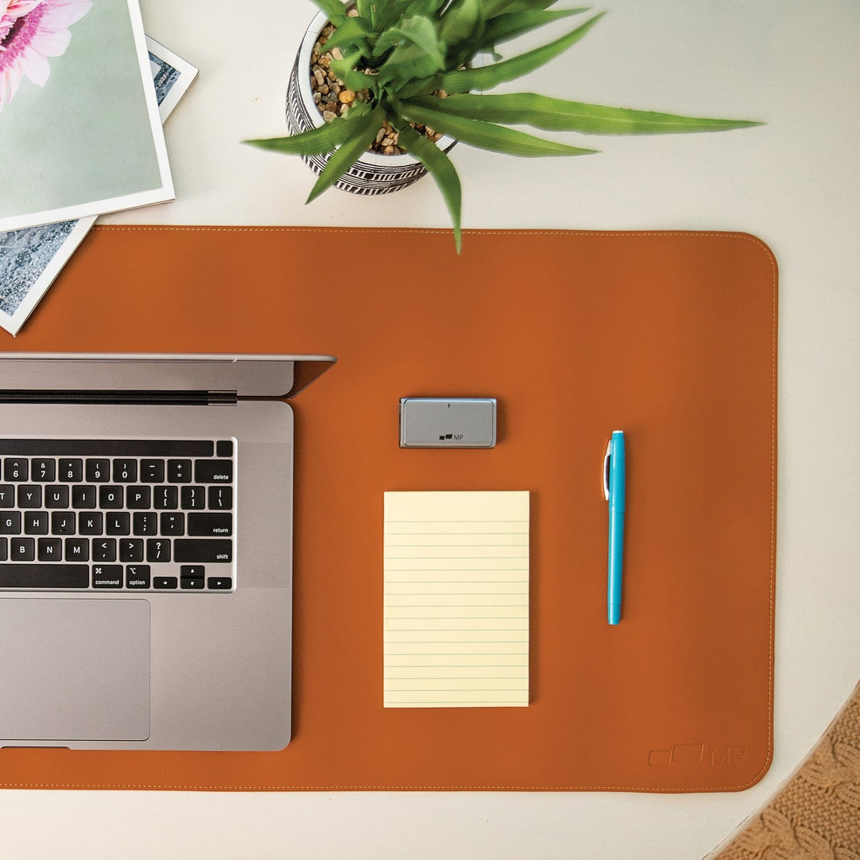 Mobile Pixels 31.5-In. x 15.75-In. PU Leather Desk Mat, Oak Brown