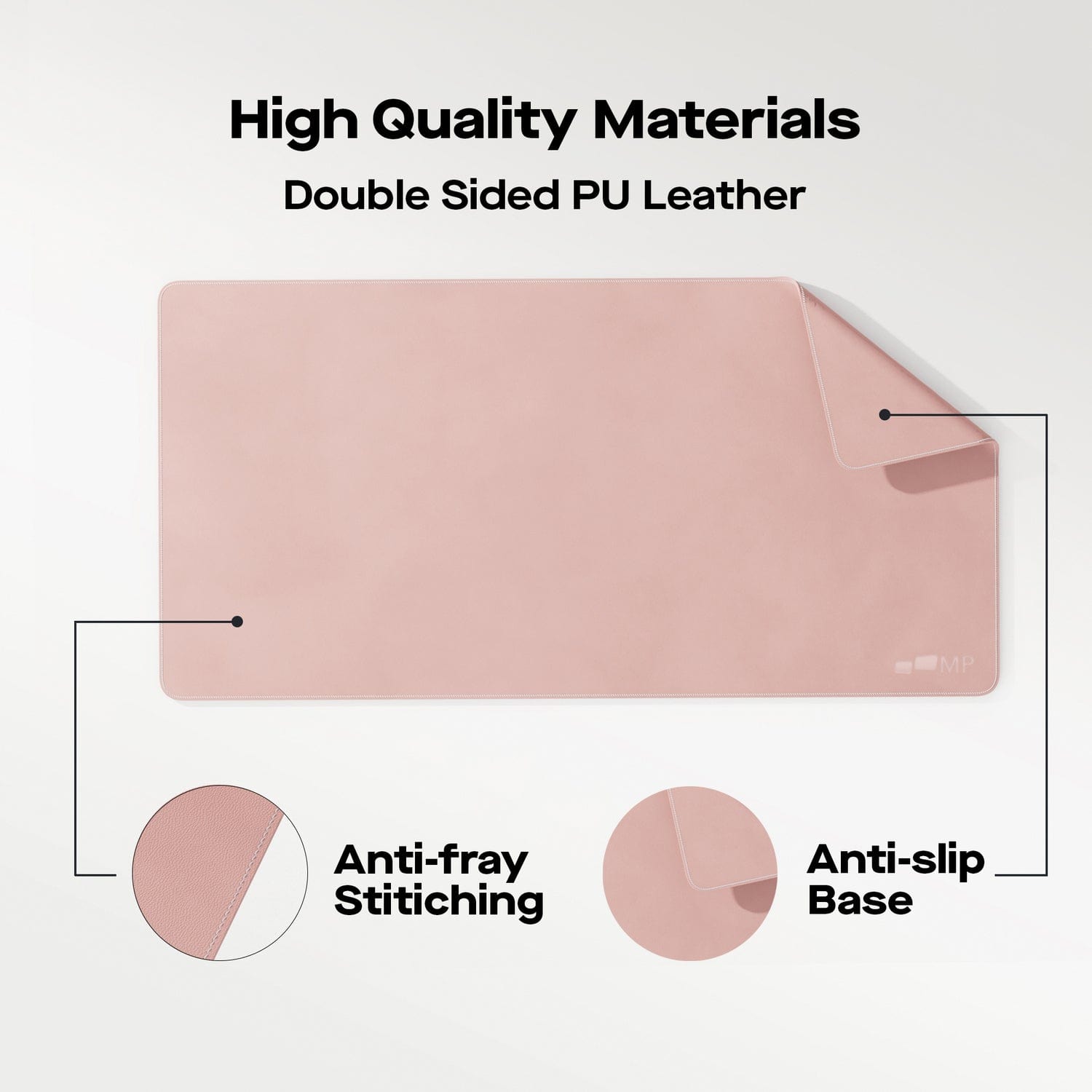 Mobile Pixels PU Leather Desk Mat, Coral Pink