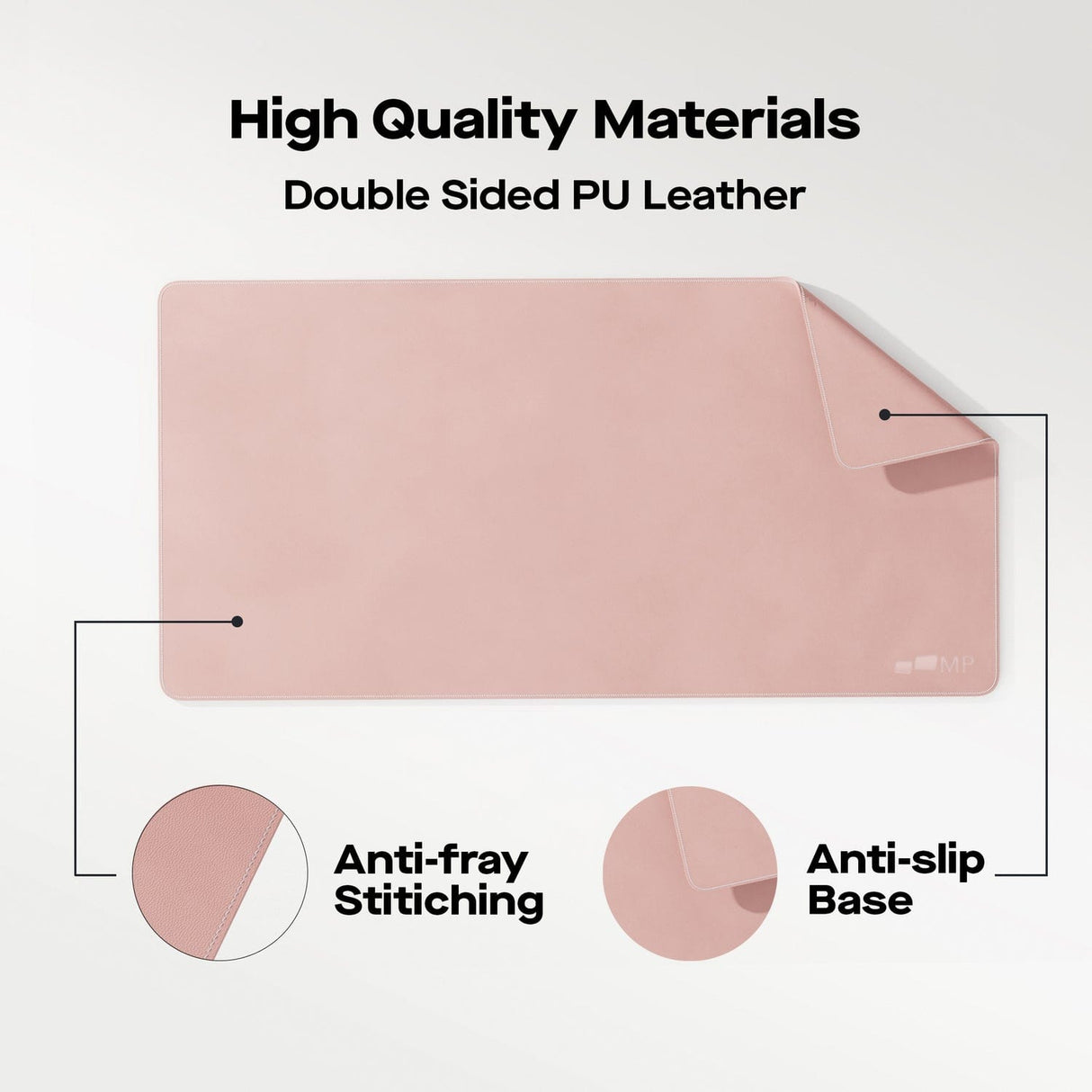 Mobile Pixels PU Leather Desk Mat, Coral Pink