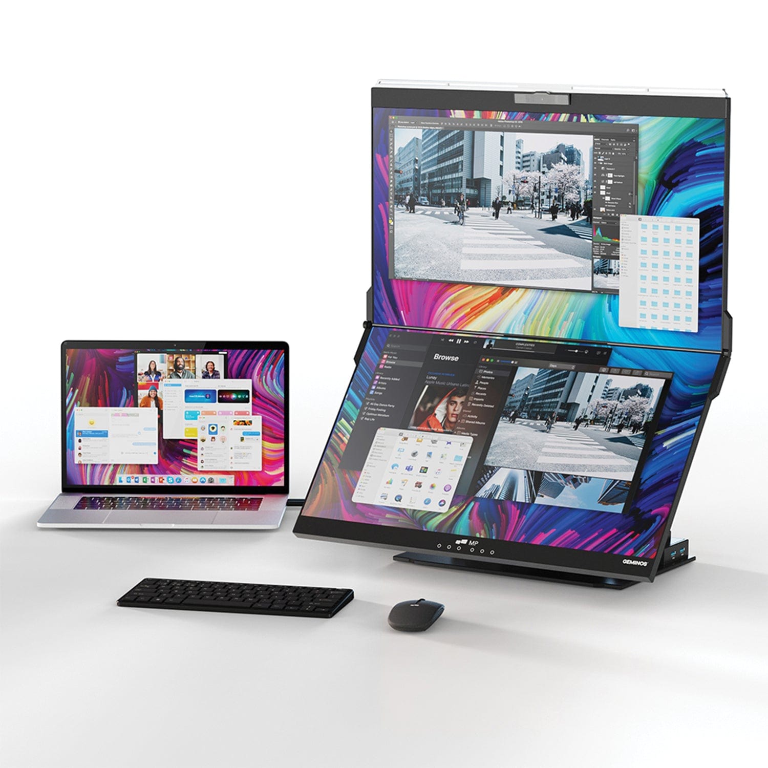 Mobile Pixels Geminos 1080p 24-In. Dual-Screen Desktop Monitor