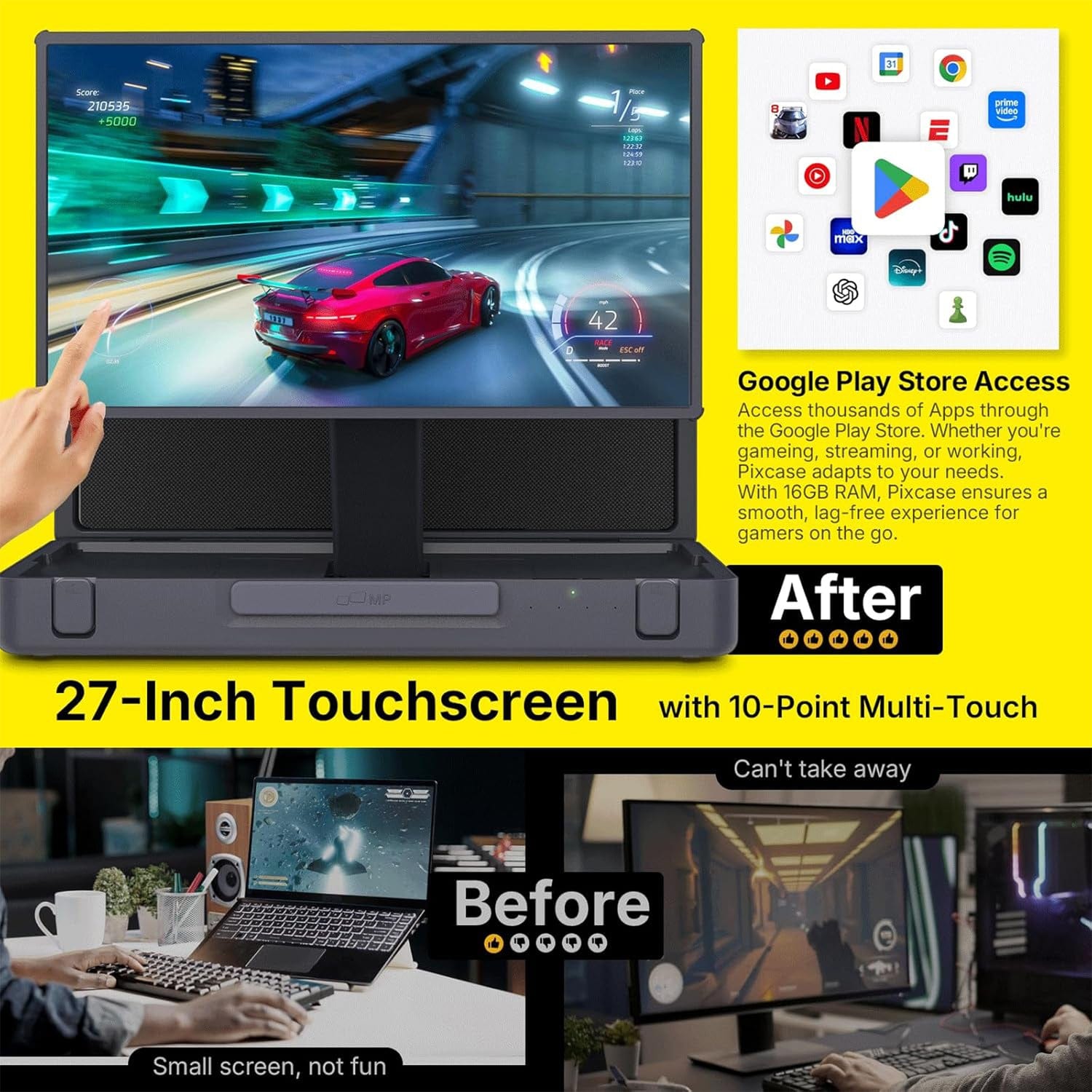 Mobile Pixels Pixcase 27-In. 1080p Full HD Touch-Screen Display