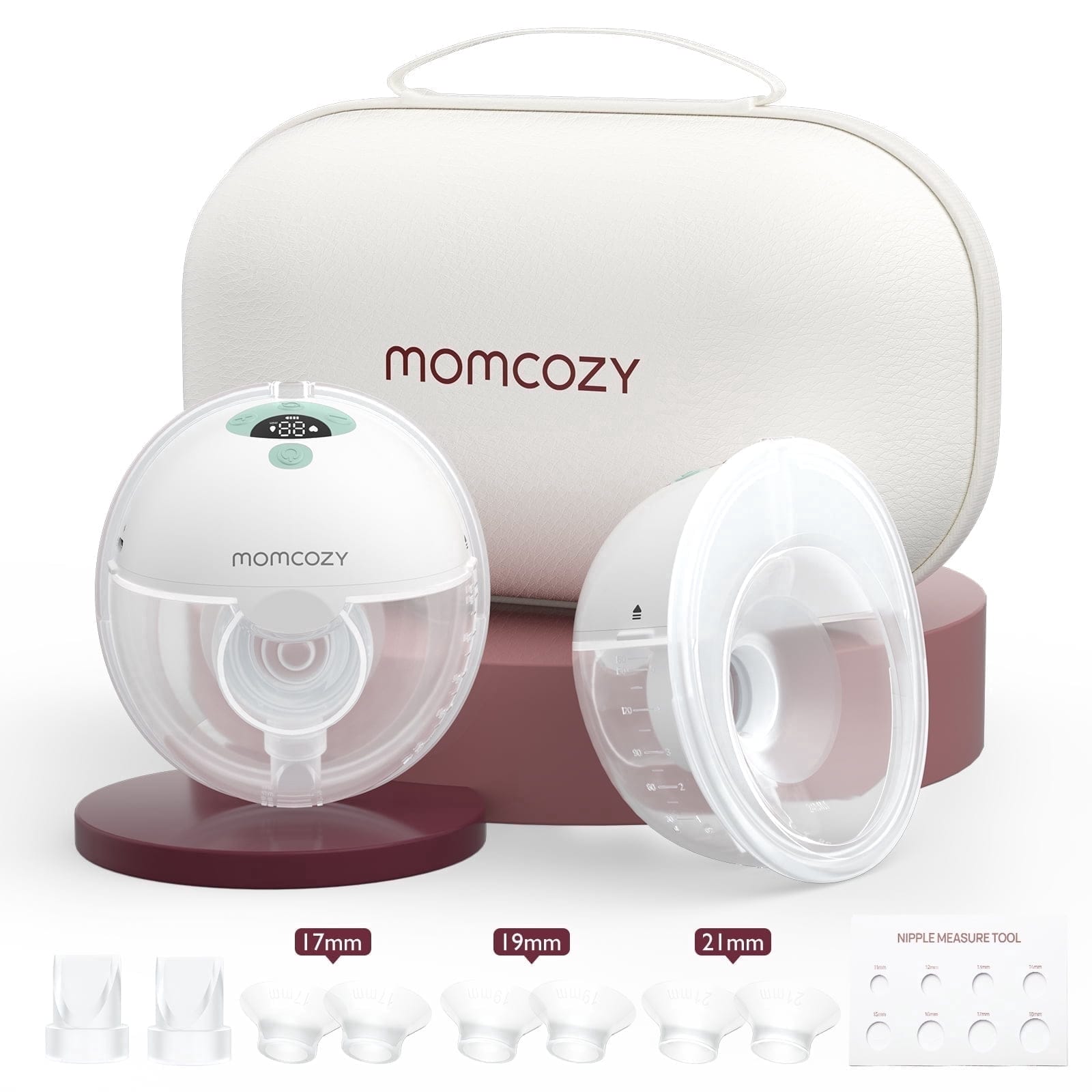 Momcozy M5 Wearable Hands-Free Breast Pump, Soft Double-Sealed Flange 24mm, 3 Modes & 9 Levels Electric Pump, 2 Pack, Green