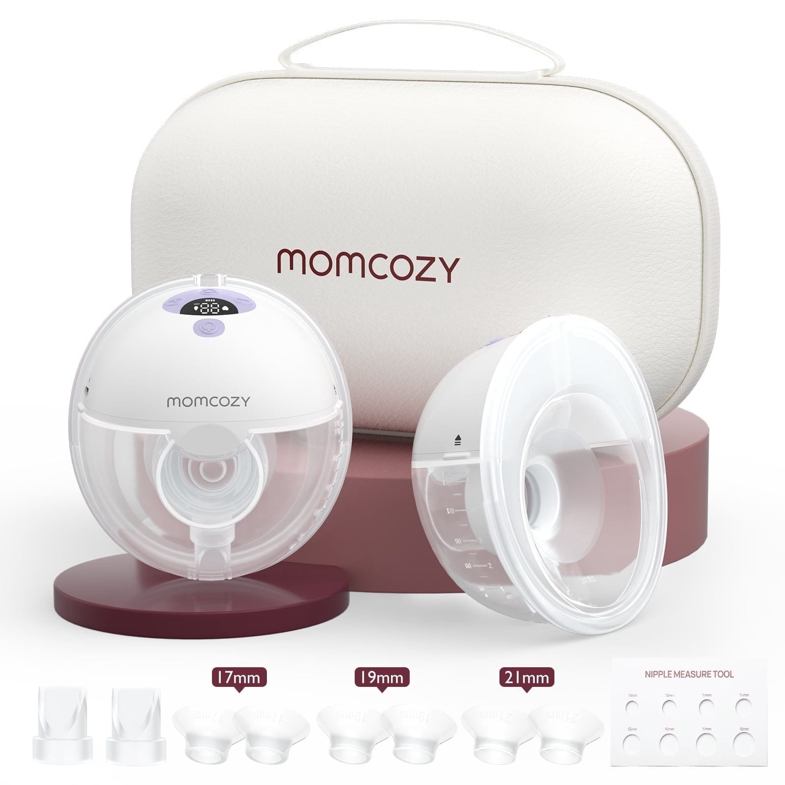 Momcozy M5 Wearable Hands-Free Breast Pump, Soft Double-Sealed Flange 24mm, 3 Modes & 9 Levels Electric Pump, 2 Pack, Purple