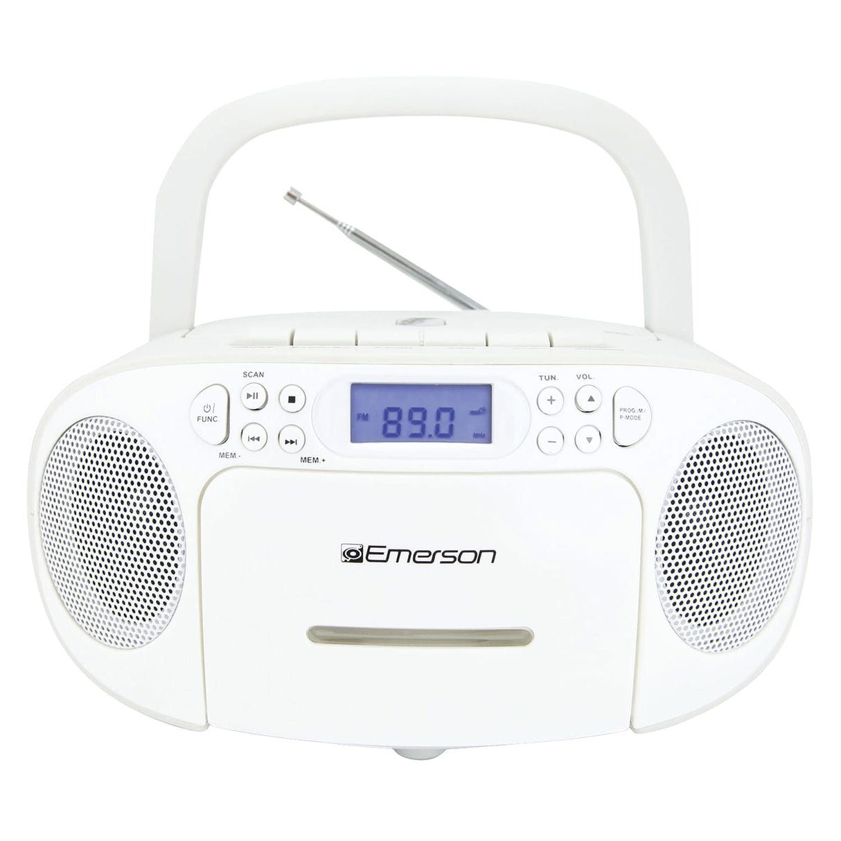 Emerson CD/Cassette/Radio Boom Box, EPB-3003, White