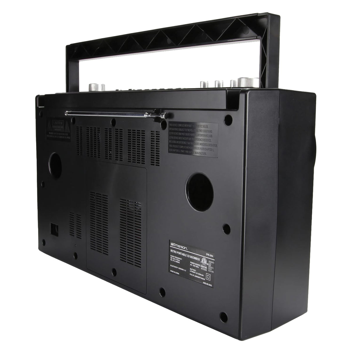 Emerson Bluetooth CD/Radio Retro Boom Box, Black, EPB-3004