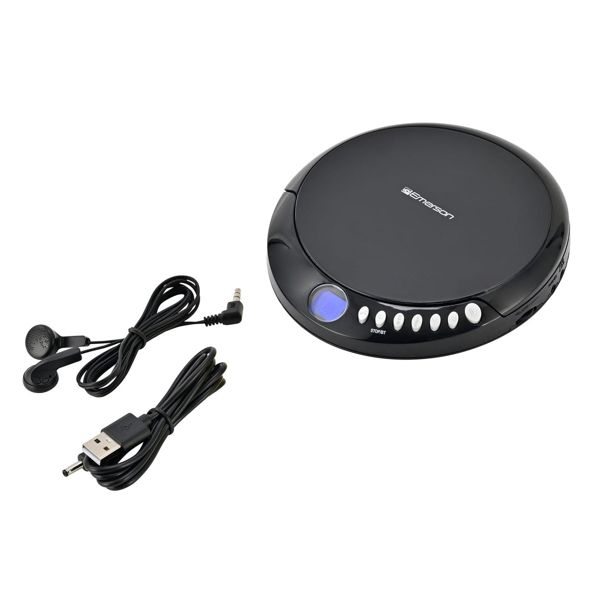 Emerson Portable CD Player with FM Radio, Earbuds, and AudioStream/Bluetooth Out, EPCD-2003