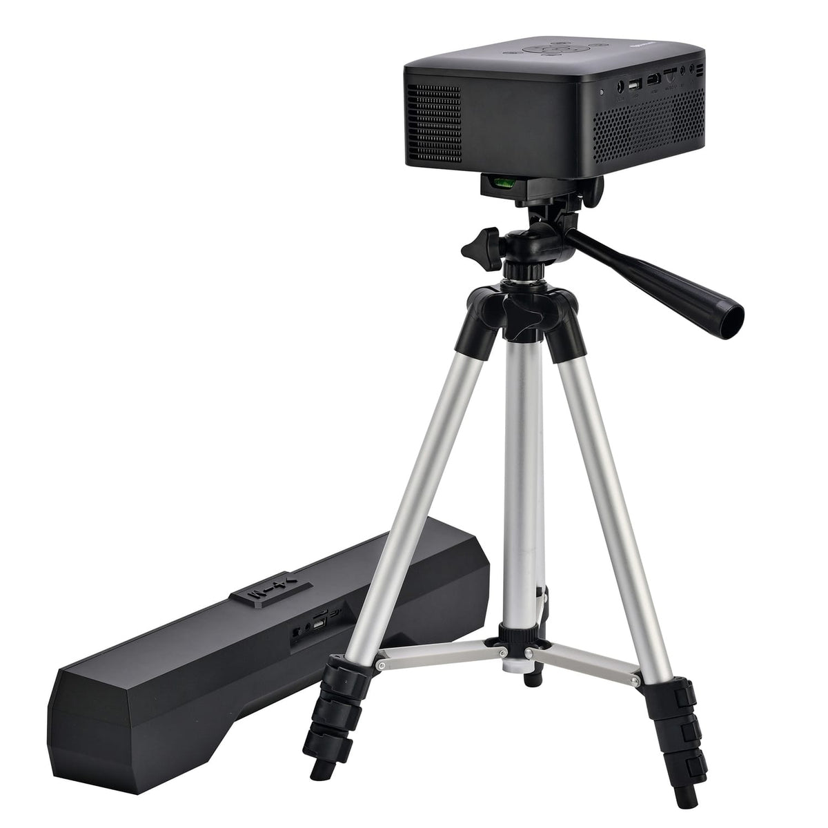 Emerson Portable 120-In. 720p Home Theater LCD Projector Combo Includes Screen, Tripod, Sound Bar, and Remote