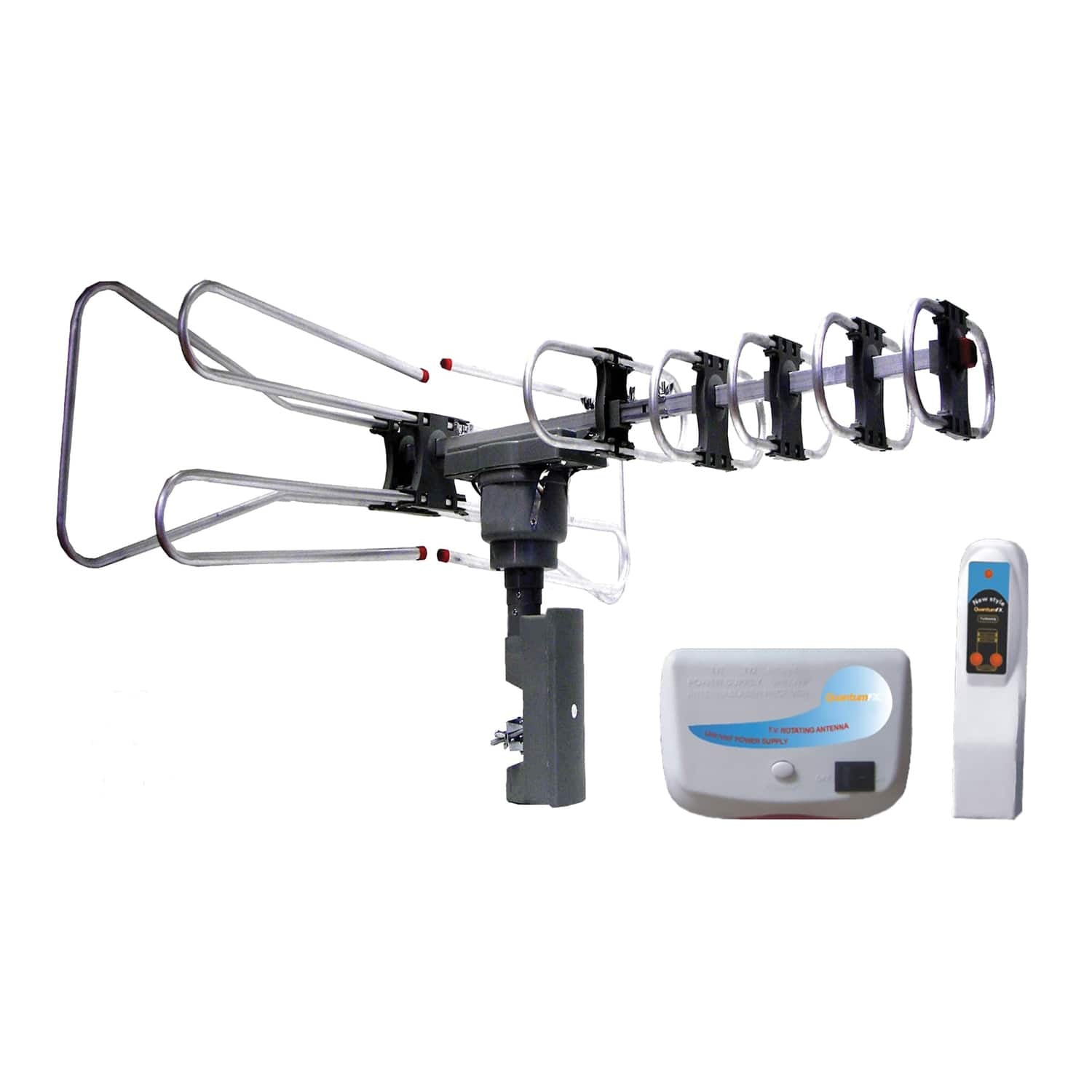 Naxa Outdoor High-Powered Amplified Motorized TV Antenna for HDTV and ATSC Digital Television with 40- to 50-Mile Range