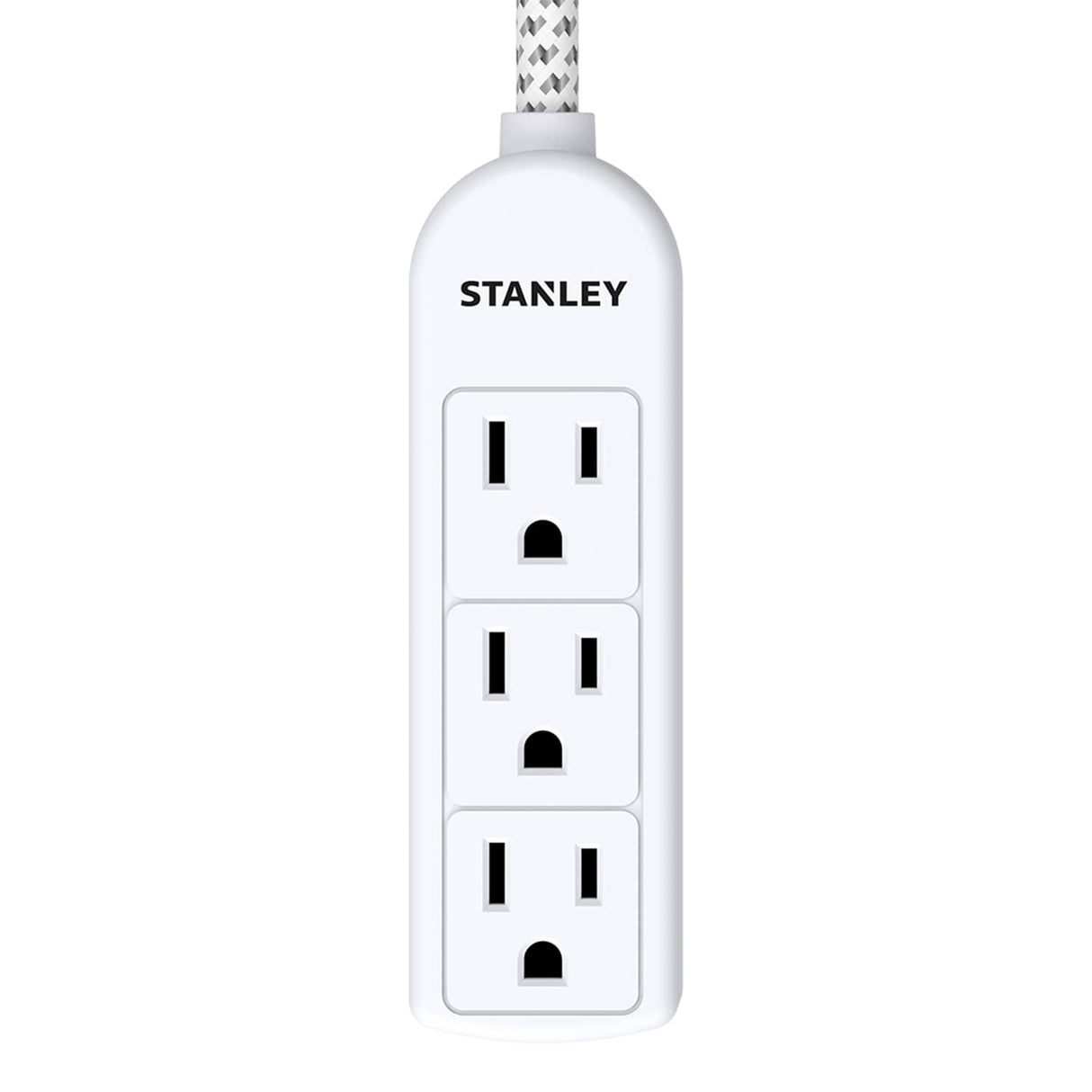 Stanley 3-AC Outlet PowerMAX 3 Mini Power Strip, 1.5-Ft. Braided Fabric Cord with Straight Plug, 30000