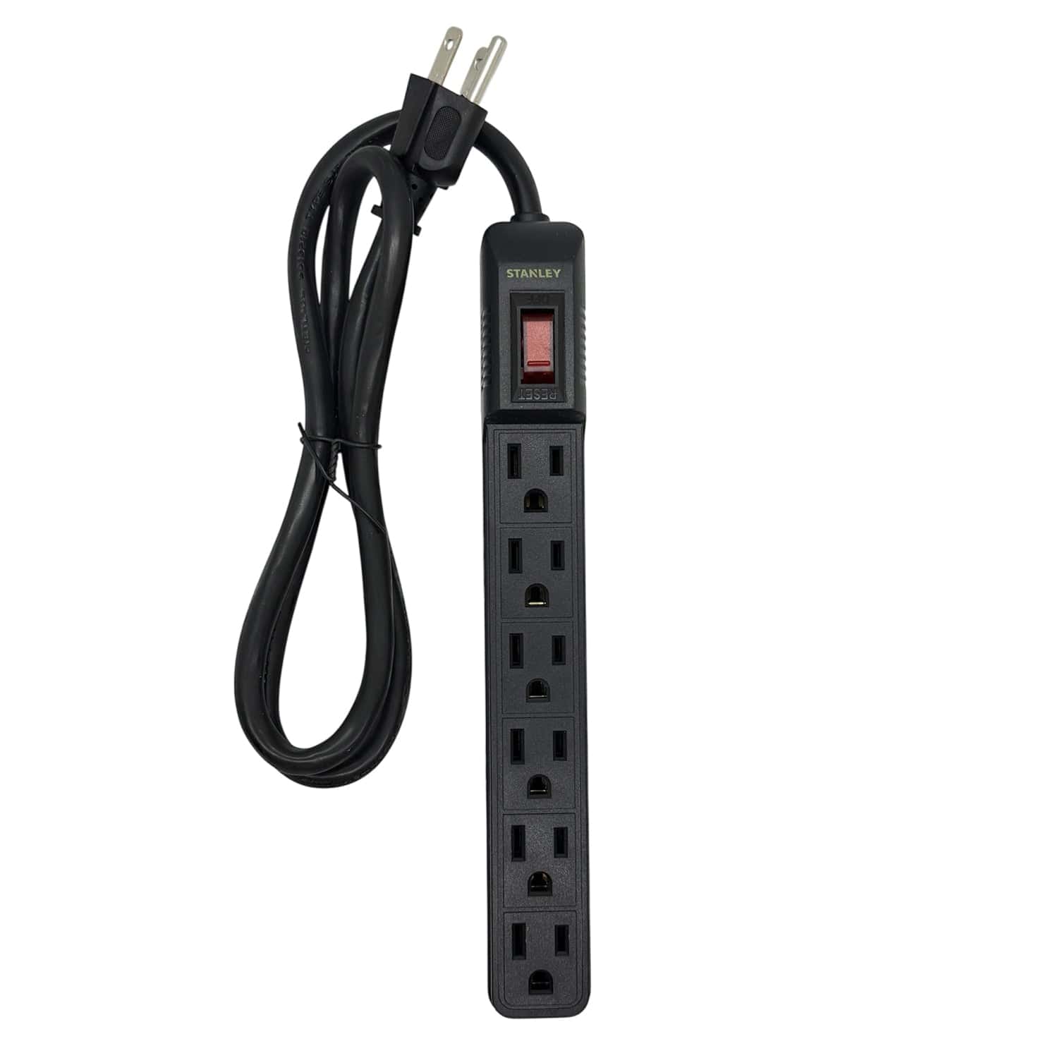 Stanley PowerMAX 6 6-Outlet Power Strip, 3-Ft. Cord, Black, 30007
