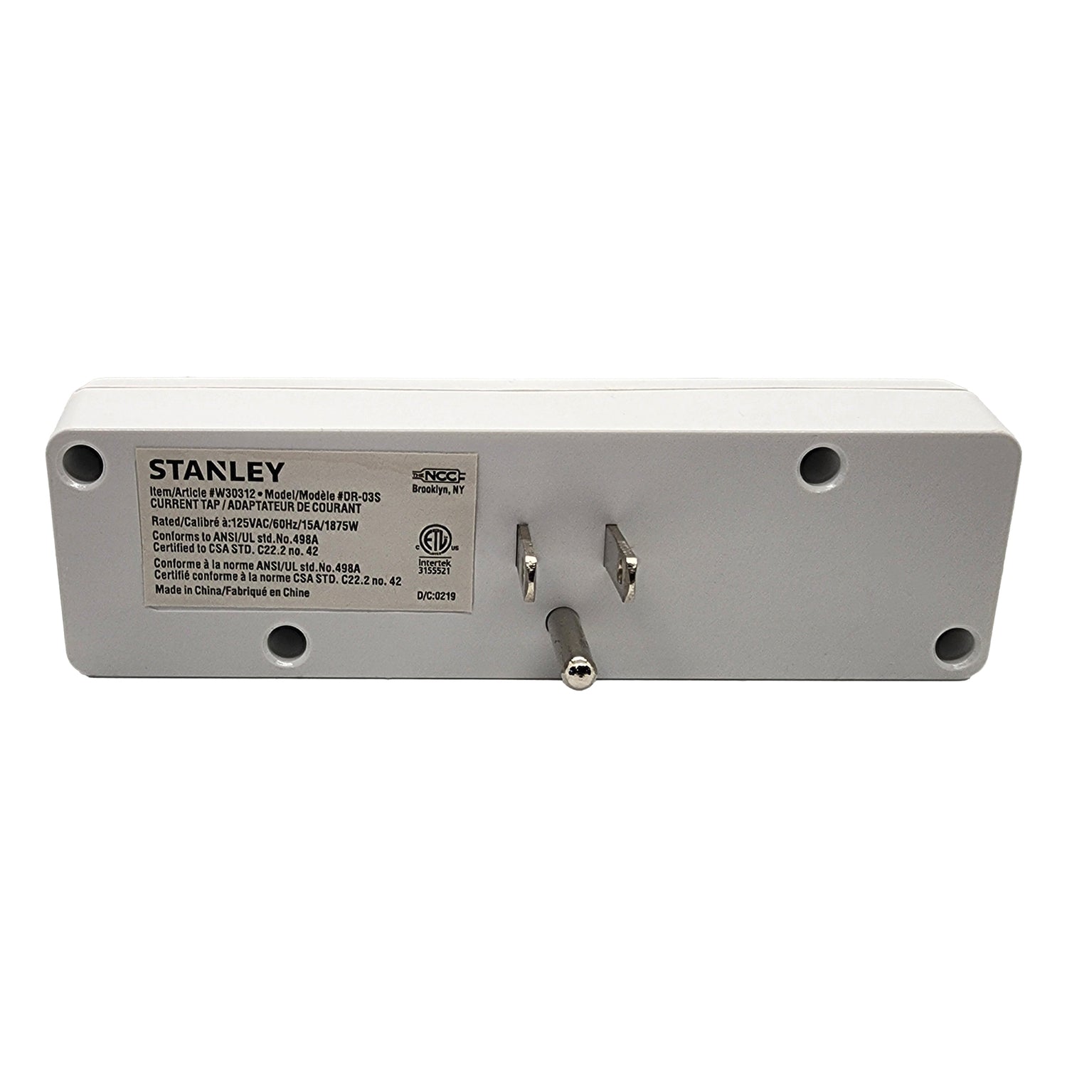 Stanley 3-AC Outlet PlugMax ECO Grounded Wall Tap with On/Off Switch, 30316