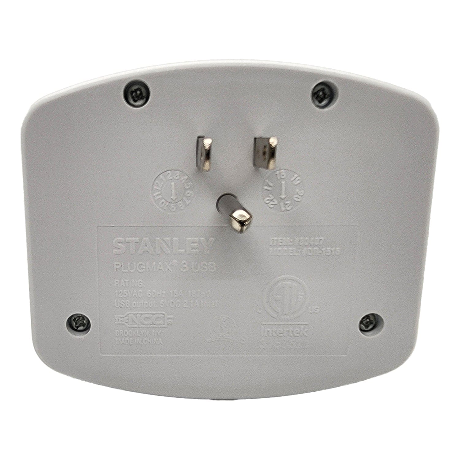Stanley PlugMax Grounded Wall Tap, 3 Outlets and 2 USB-A Ports, 30407