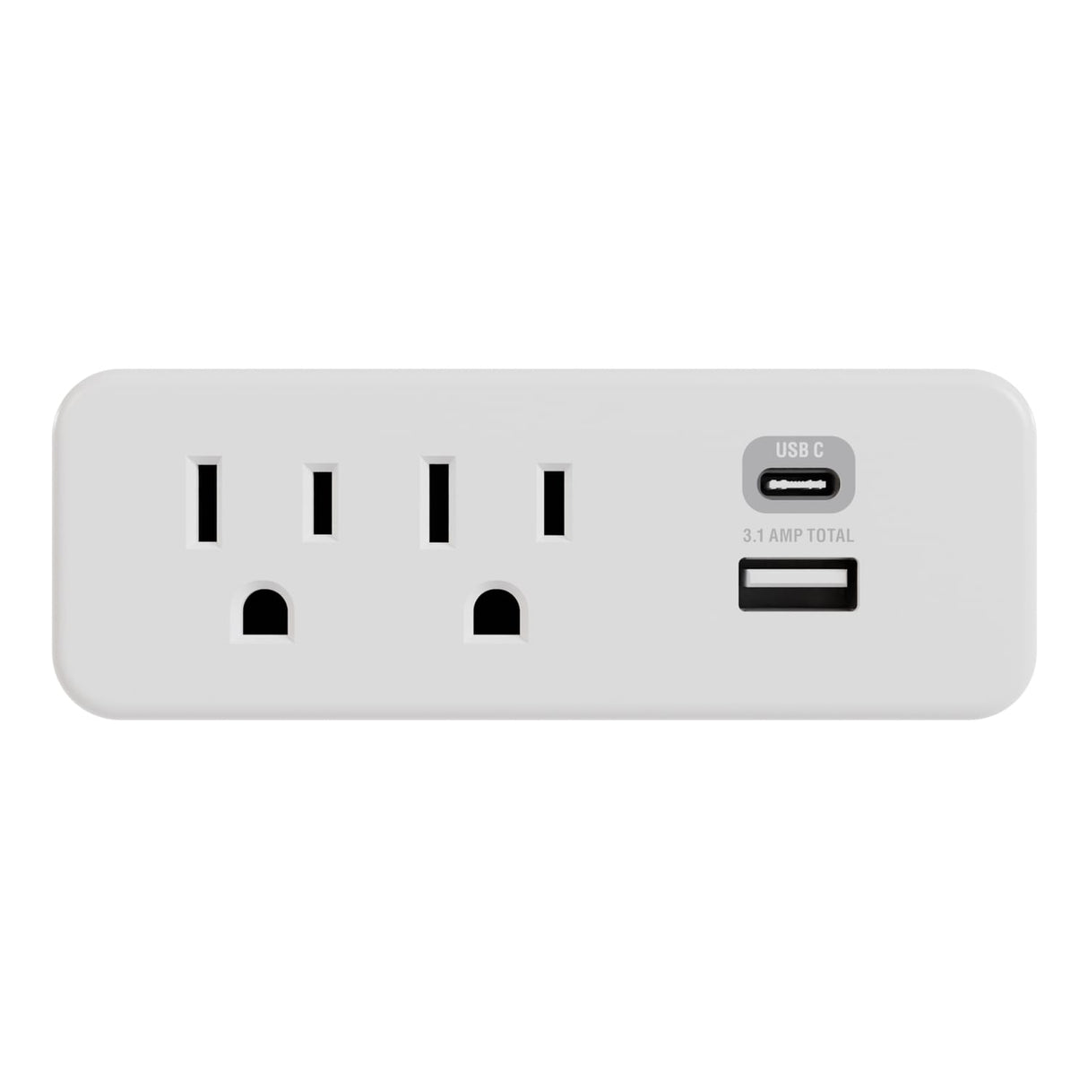Stanley 2-AC Outlet 2-USB Port PlugMax Wall Tap Adapter and USB Charger, 30422