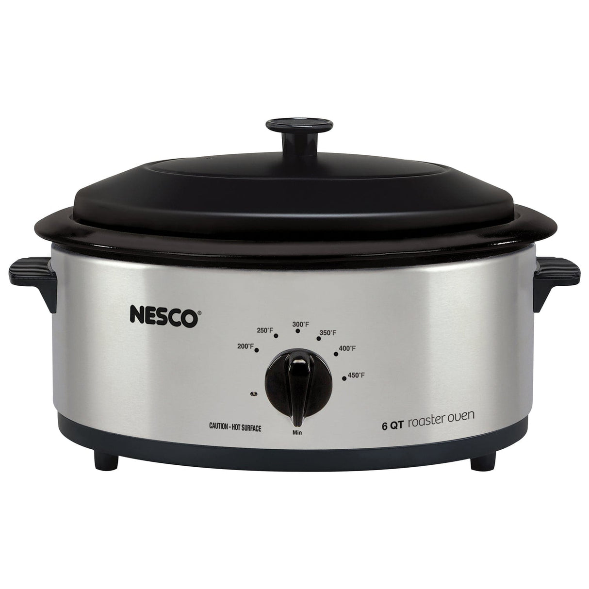 Nesco 6-Qt. 750-Watt Roaster with Porcelain Cookwell, Silver